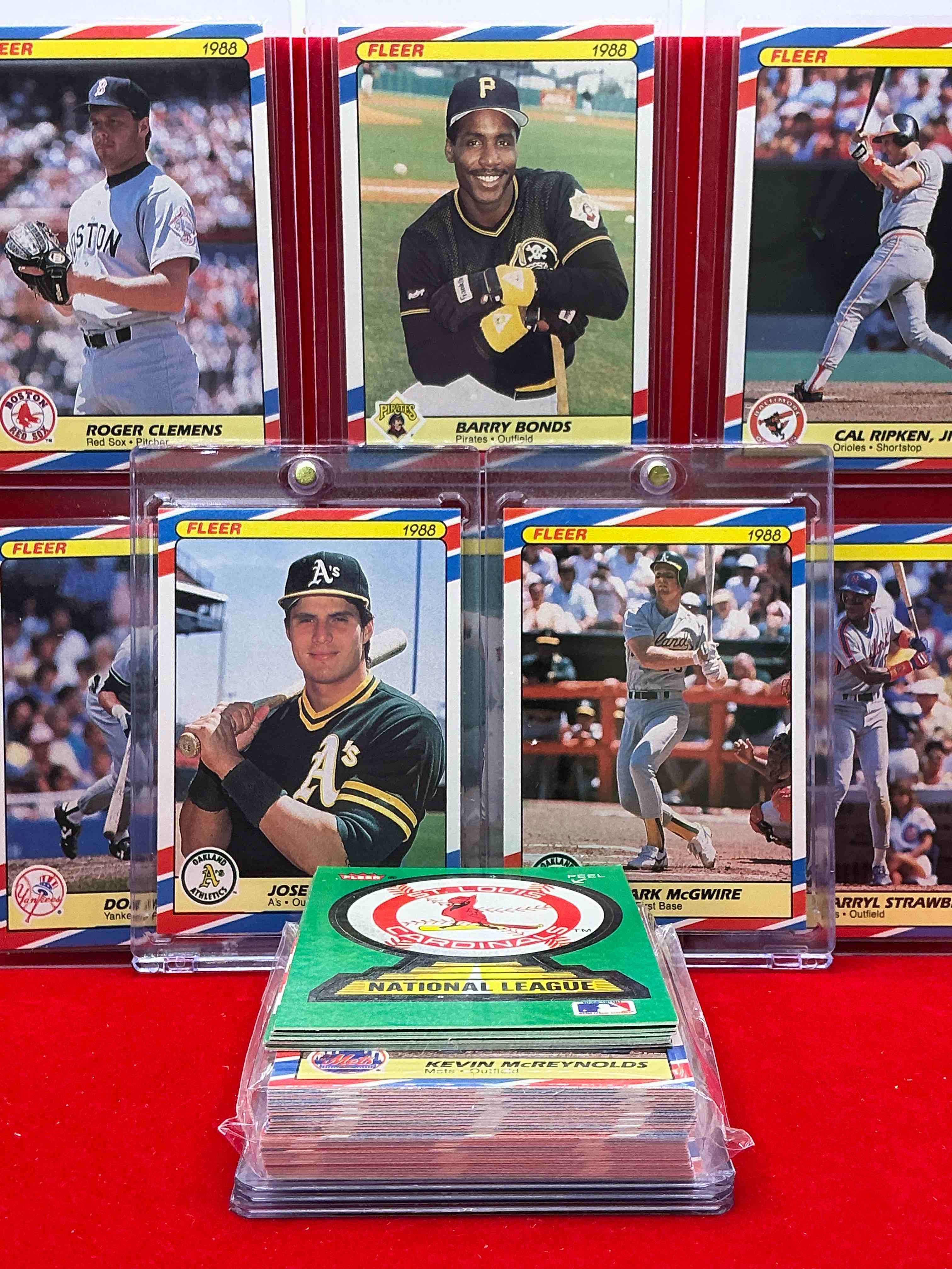 Condition photo showing New/Like New for 1988 baseball superstars fleer baseball cards! jose canseco, roger clemens, don mattingly, cal ripken jr & more! baseball’s best! 50 card lot, includes commons & legends alike! some of the best to ever do it!