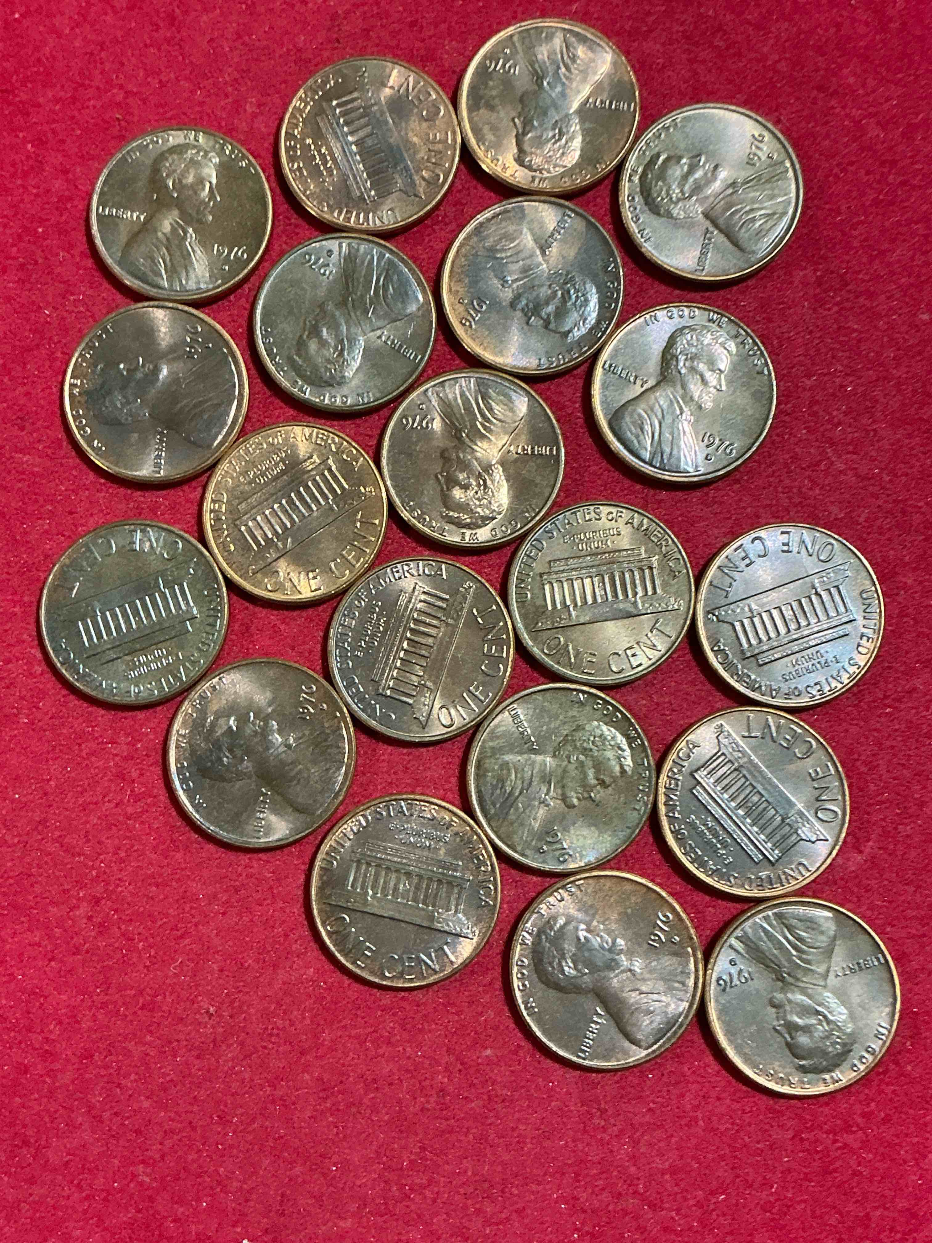 1976 brilliant uncirculated america 200 year anniversary pennies! celebrate america’s bicentennial with the unc brilliant 1976 pennies, direct from the original bank rolls! these pennies have not seen the light of day since 1976, wow! serious collector items!