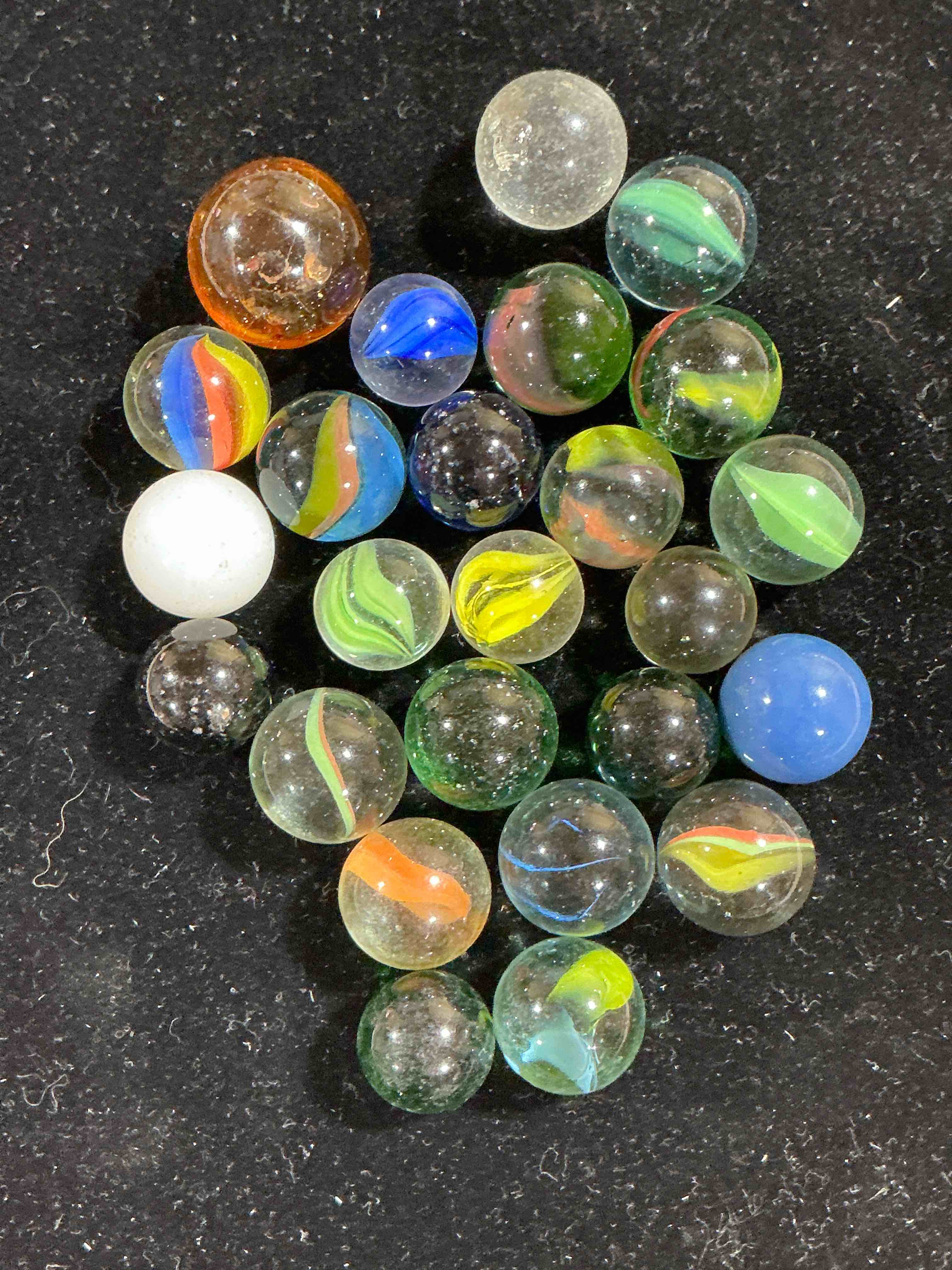 antique glass marbles! genuine stunning marbles lot, some marbles made between the years 1925-1965 & some may be made with uranium! some may are great depression era & even earlier! gorgeous, authentic pieces of history!