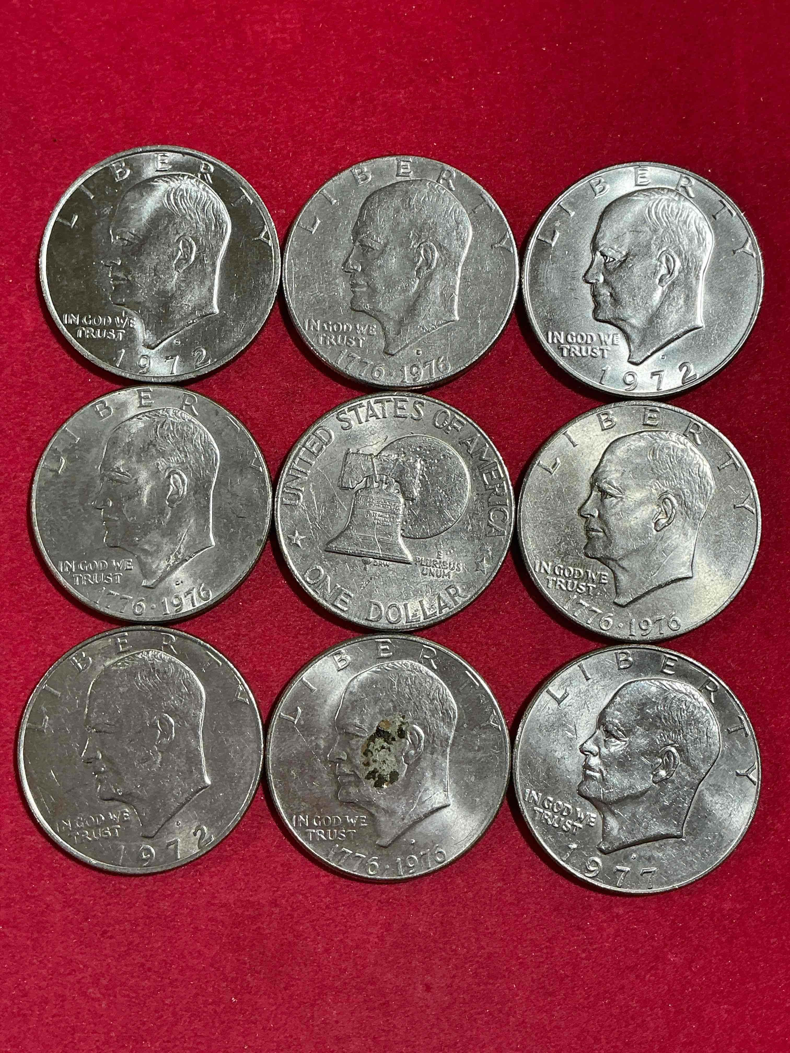 gorgeous eisenhower dollars! here are circulated “ike” dollars! up for auction are ike one dollar coins from different years! awesome ike dollars! even includes rare bicentennial 1976 edition