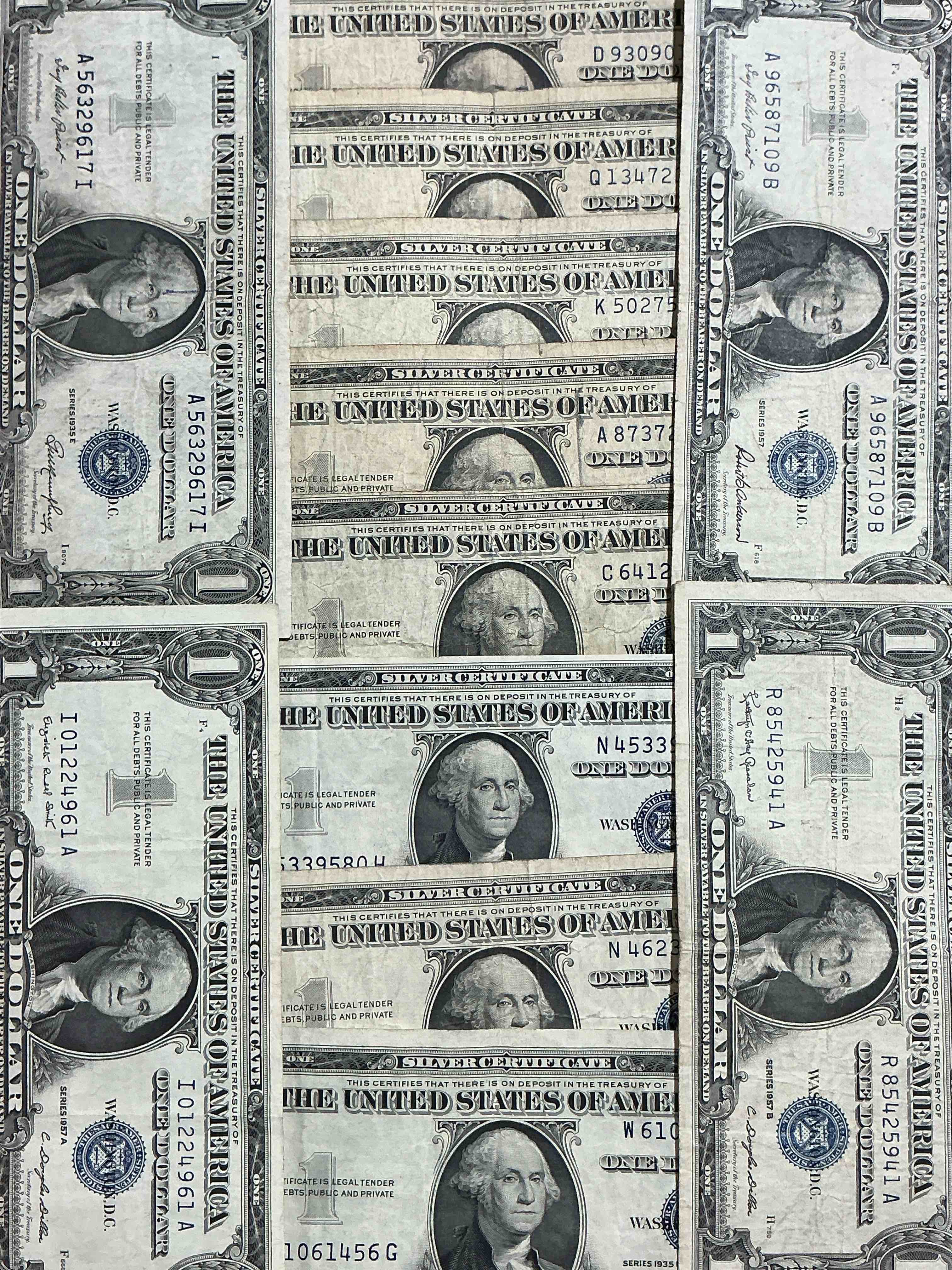 1957 & 1935 series silver certificates! did you know that prior to 1964 one dollar u.s. paper money was actually redeemable for silver dollars?! wow how times have changed! silver certificates were produced from 1878 to 1964 & are still considered legal tender at face value. here are gorgeous, circulated 1957 u.s. one dollar silver certificate, with highly collectible "blue seal!* own an awesome piece of history!