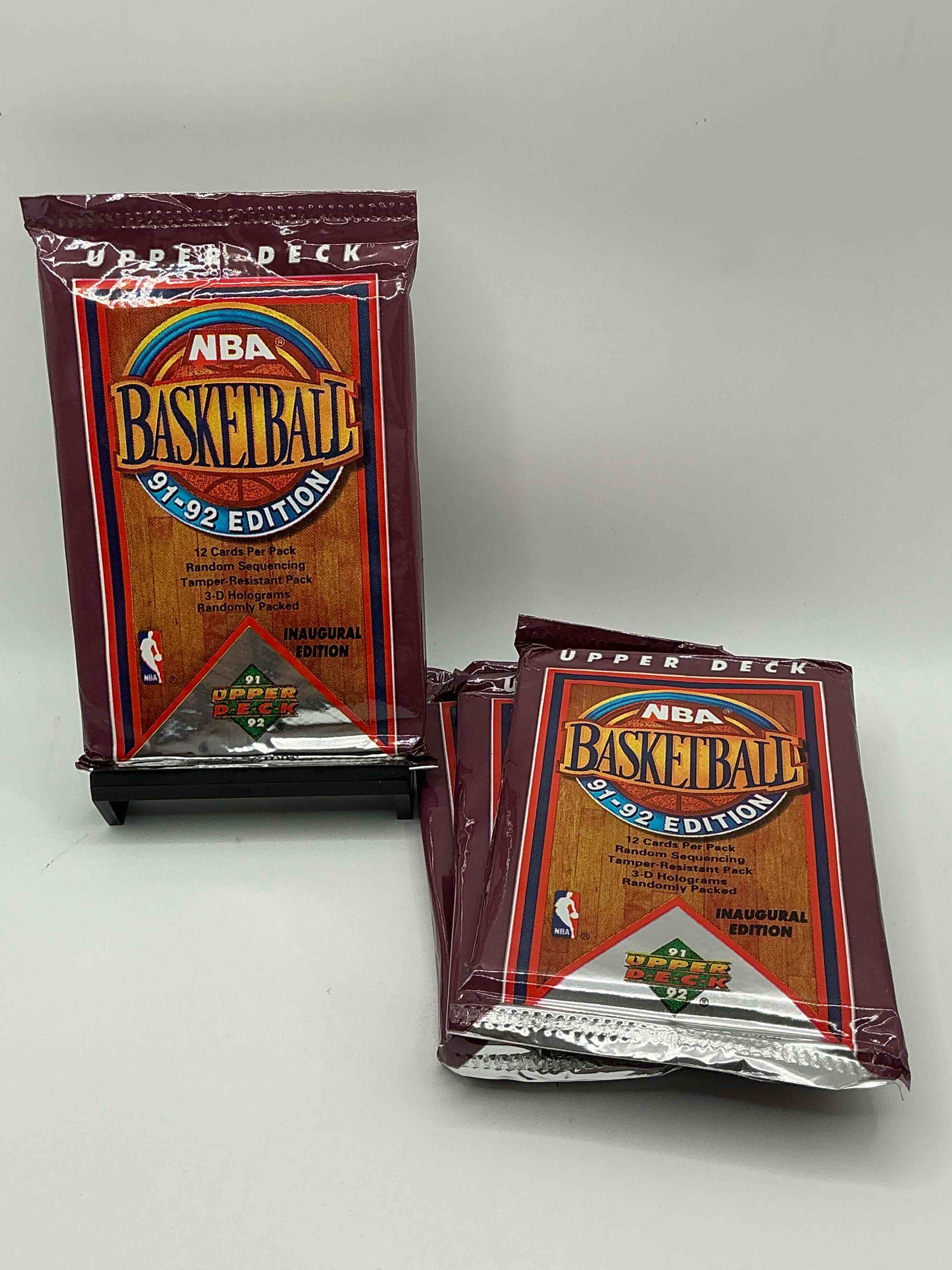 michael jordan?! 1991/92 nba upper deck basketball sealed sports card collectible pack, direct from original retail case! search for valuable michael jordan #44, magic vs. jordan card #34 & so many other cool cards! hard to find & drying up!