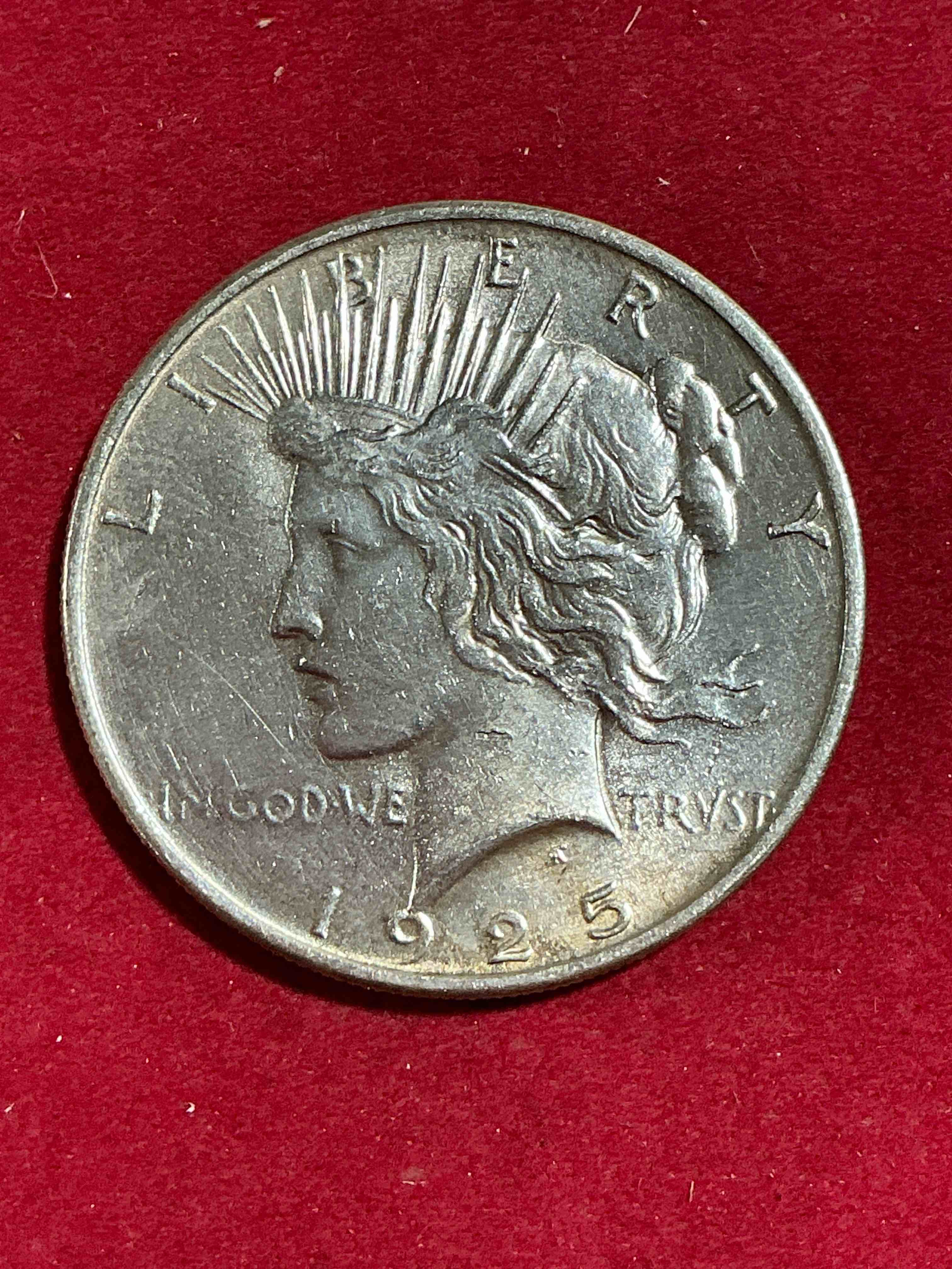 silver peace dollar! one dollar coin from 1925! these one ounce coins are 90% silver & super rare! liberty peace dollars are highly coveted by collectors for their value & beautiful design. add a one ounce liberty peace dollar at 90% silver to your collection! super rare!)