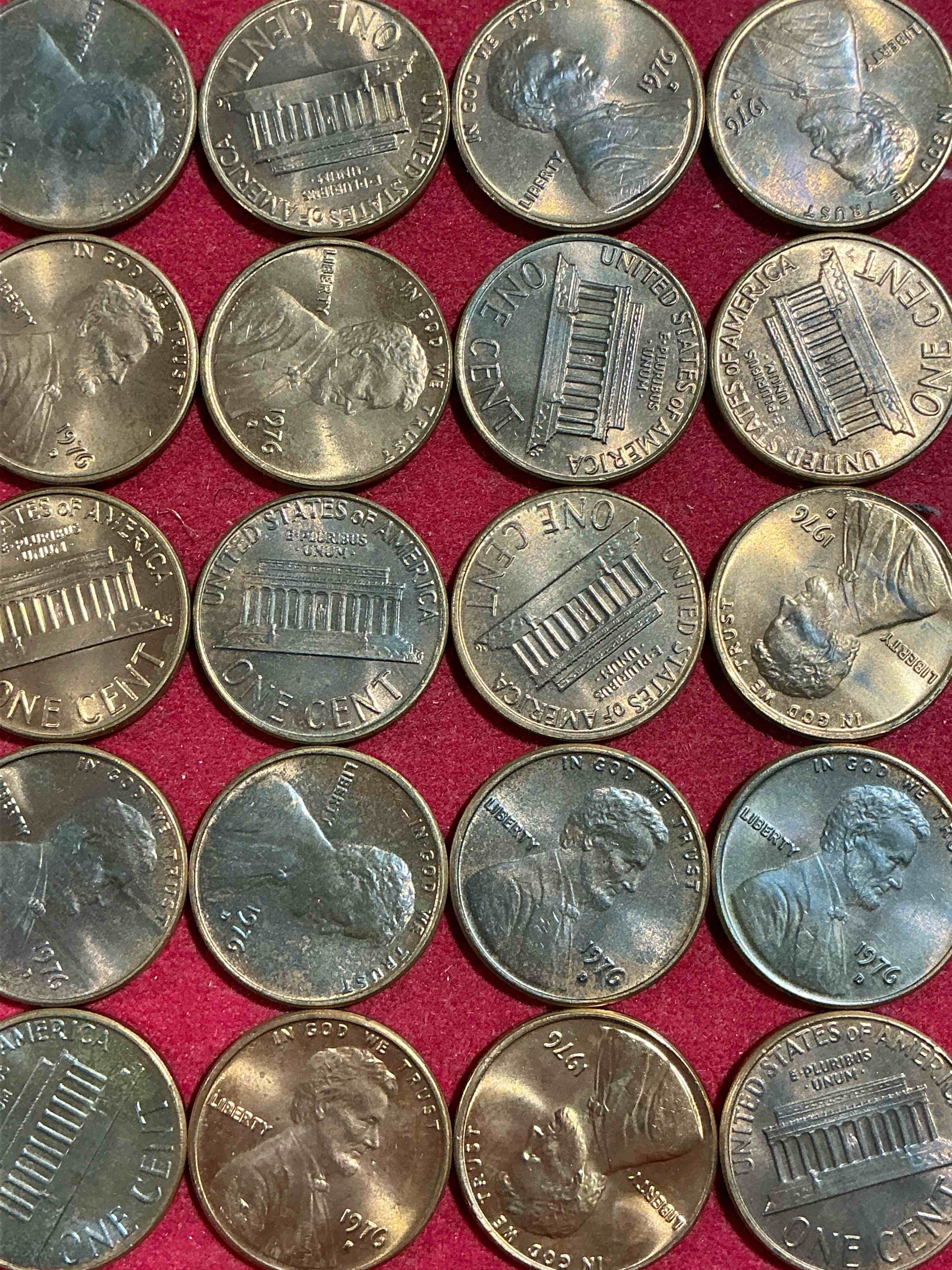 1976 brilliant uncirculated america 200 year anniversary pennies! celebrate america’s bicentennial with the unc brilliant 1976 pennies, direct from the original bank rolls! these pennies have not seen the light of day since 1976, wow! serious collector items!