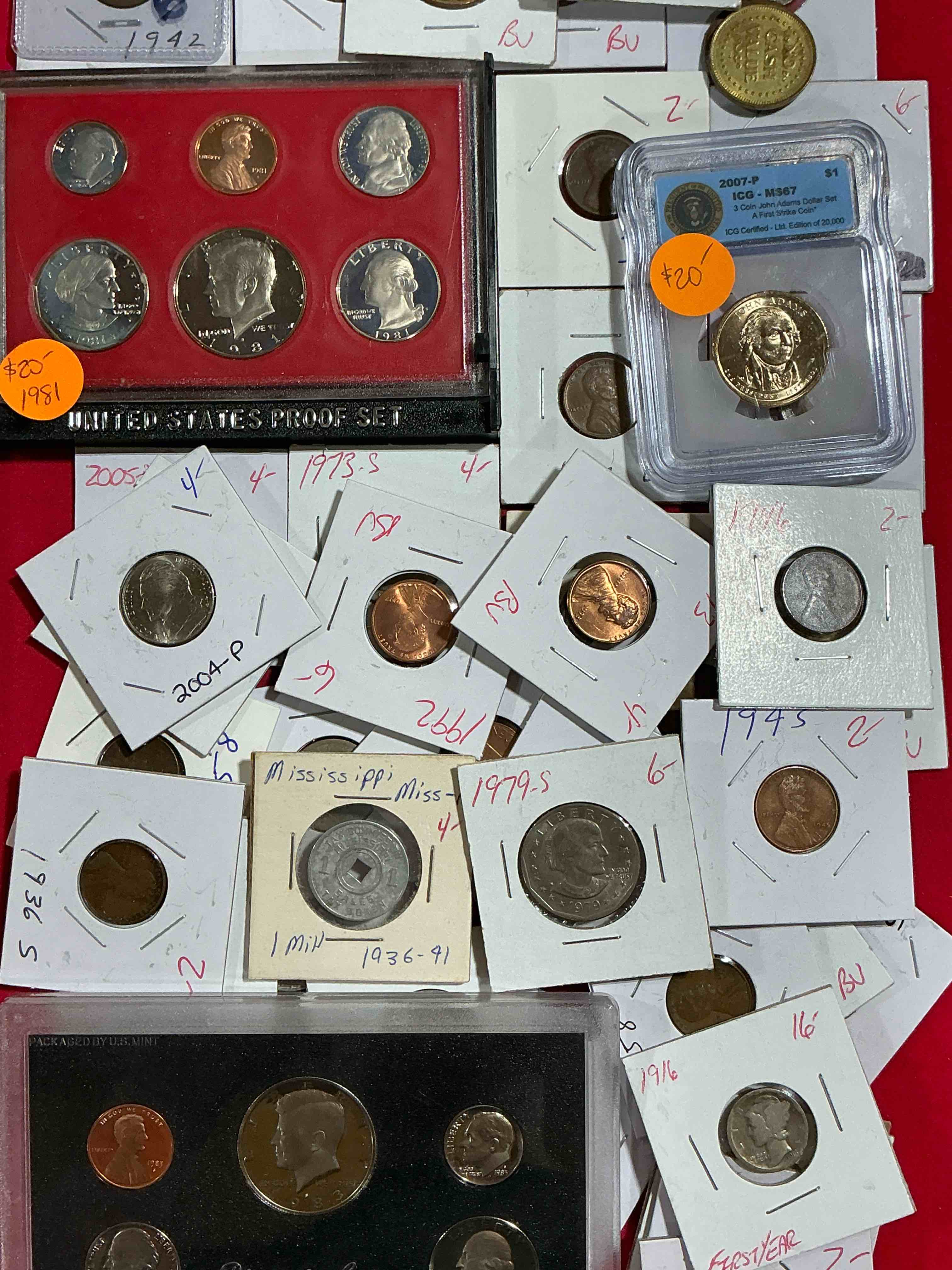 Condition photo showing Good Condition for cool coin closeout! wow! awesome u.s. coins & more, antique, vintage & modern galore! many uncirculated! check out this incredible closeout collection of incredibly cool coins & rare items spanning decades! bid is per coin/item & all coins encased for protection! a true smorgasbord collector's dream! each collection is unique and includes items such as rare antique coins, rare date coins, coin sets, modern uncirculated coins, wooden tokens, cool medallions & more! disregard original price marks on pieces, this is a true auction closeout! an incredible opportunity for re-sellers & collectors!