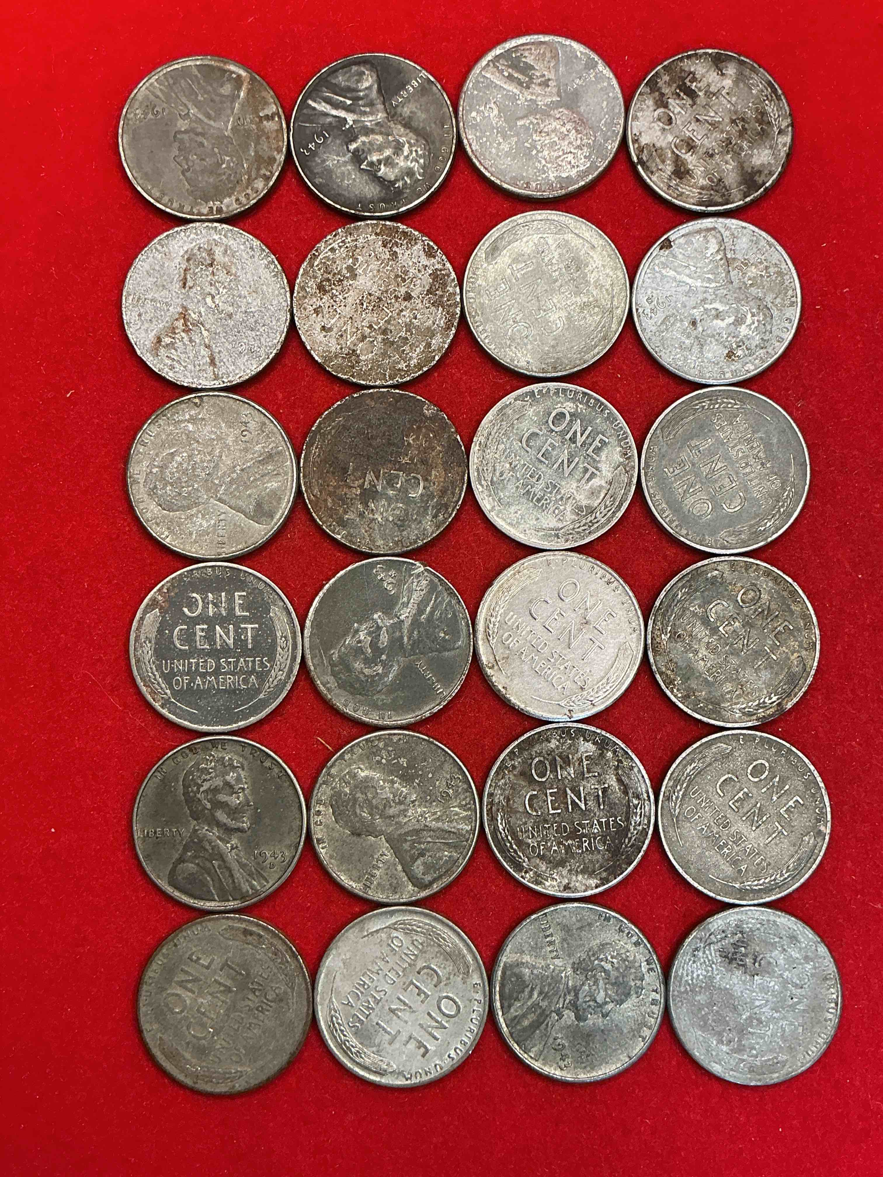 Condition photo showing Good Condition for 1943 world war il history! did you know that in 1943 copper was so valuable for making ammunition that the u.s. treasury made pennies out of steel?! 1943 steel pennies have become valuable, rare collector items! up for auction are rare wwii steel pennies appearing circulated. own pieces of world war ii history that are an awesome investment!