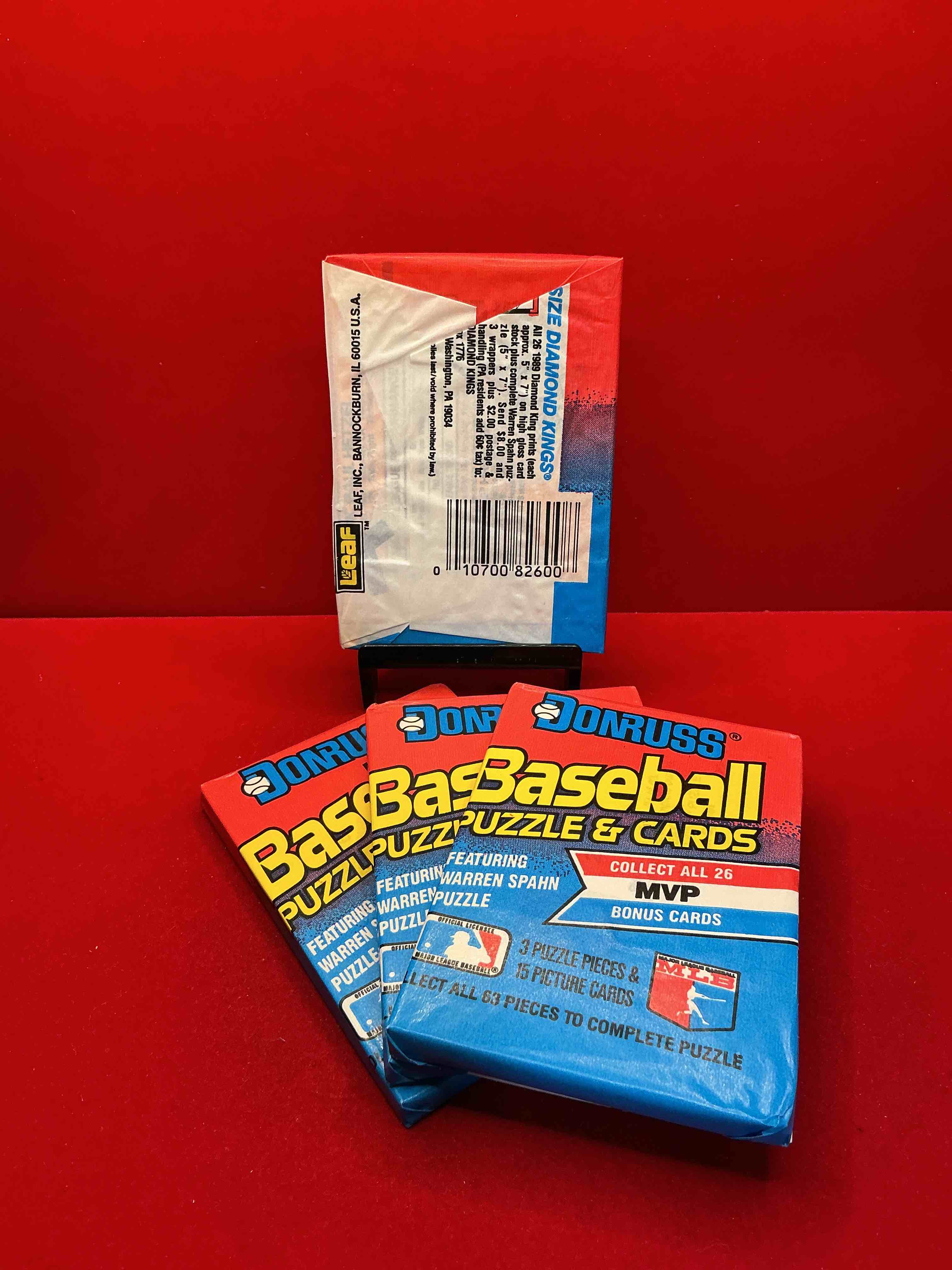 Condition photo showing New/Like New for ken griffey jr & randy johnson rookies!? 1989 donruss baseball unopened sports card wax packs! direct from original retail case! search for valuable ken griffey jr. & randy johnson rookie cards as well as valuable bo jackson