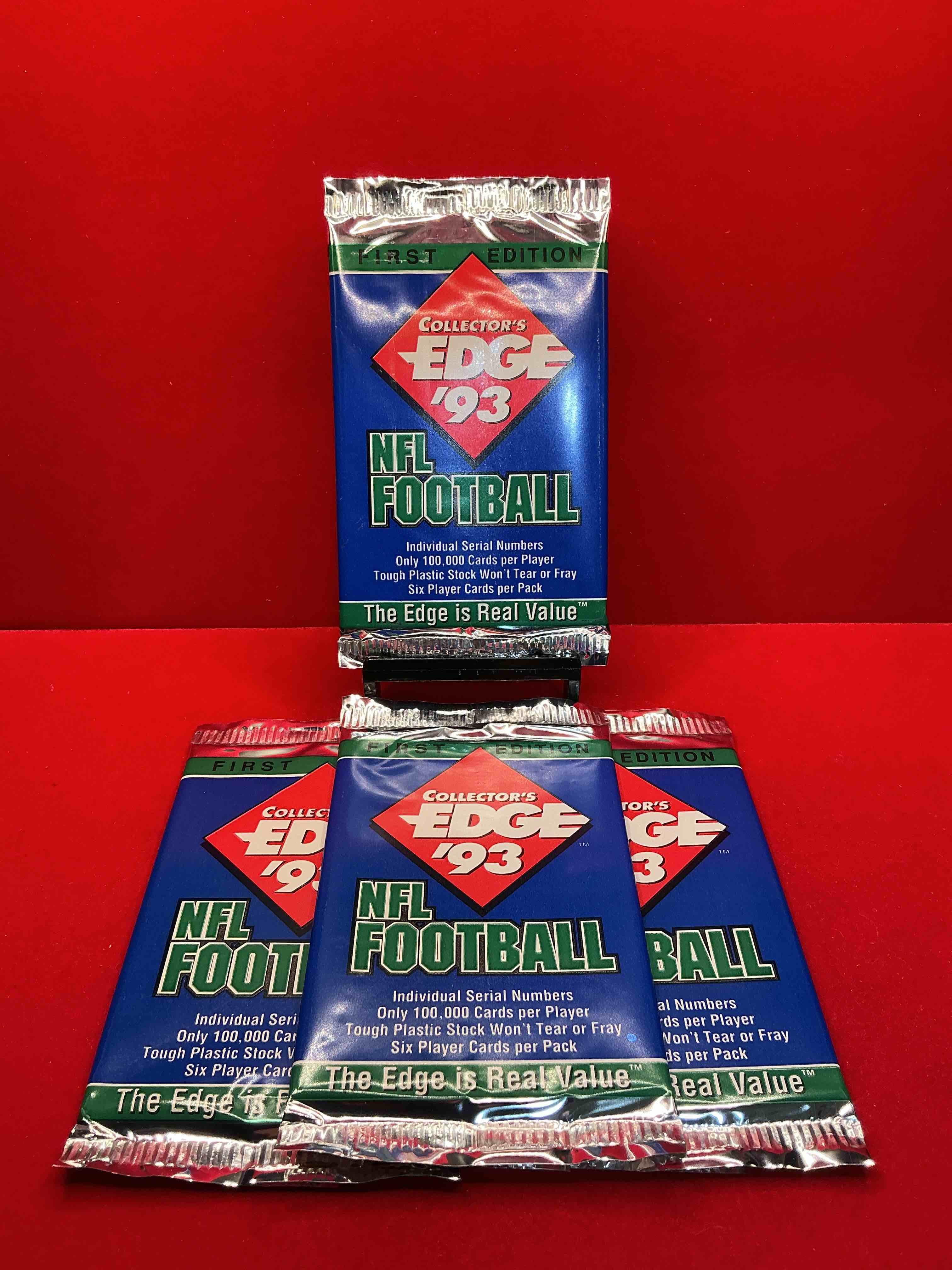 john elway autograph!? collector’s edge 1993 football packs! look for randomly inserted john elway cards, only 3000 inserted autos! legends, rookies, heroes & more!