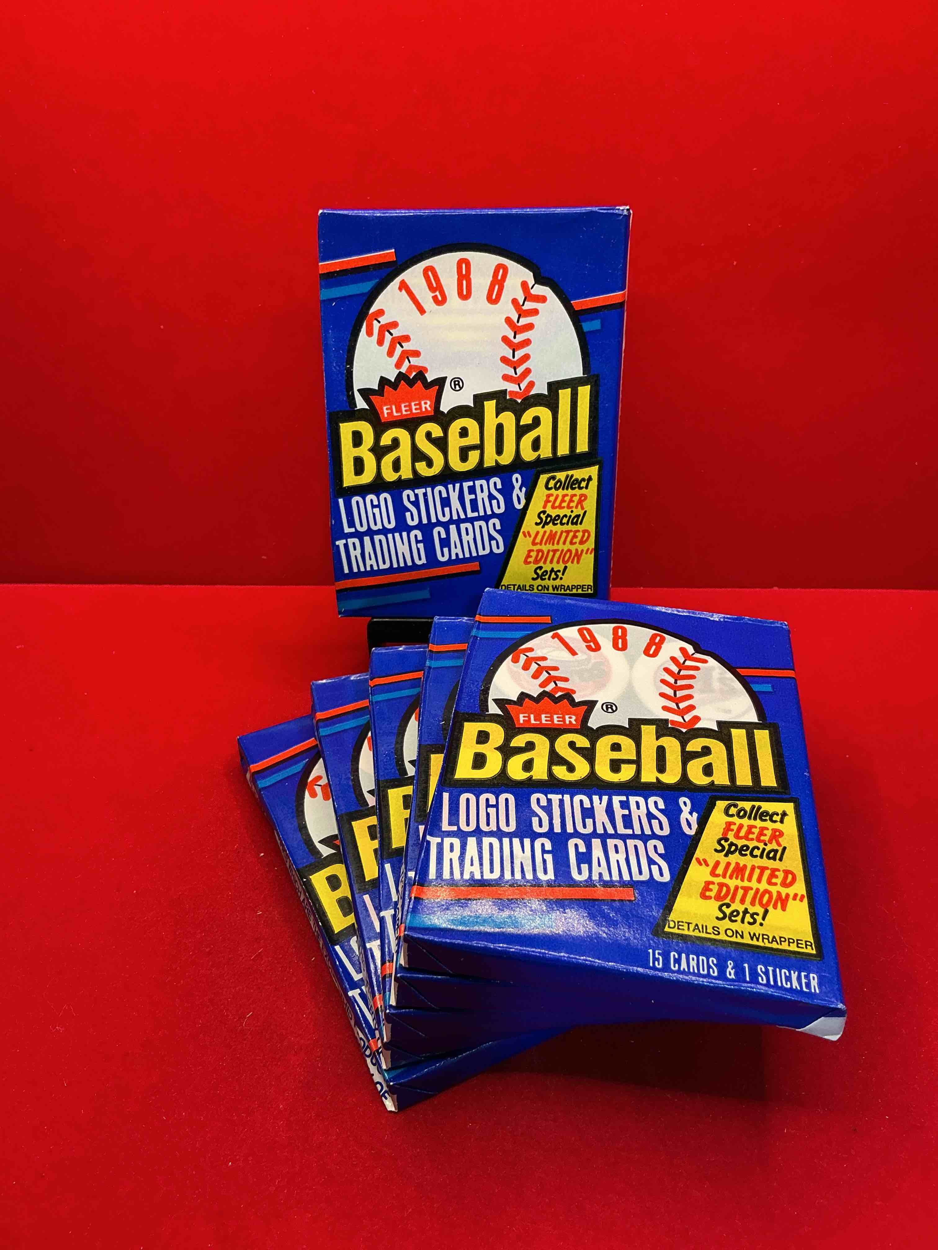 80's baseball fan's rejoice! 1988 fleer baseball unopened wax packs full of collectible trading cards! search for valuable don mattingly & nolan ryan cards worth hundreds in perfect condition!