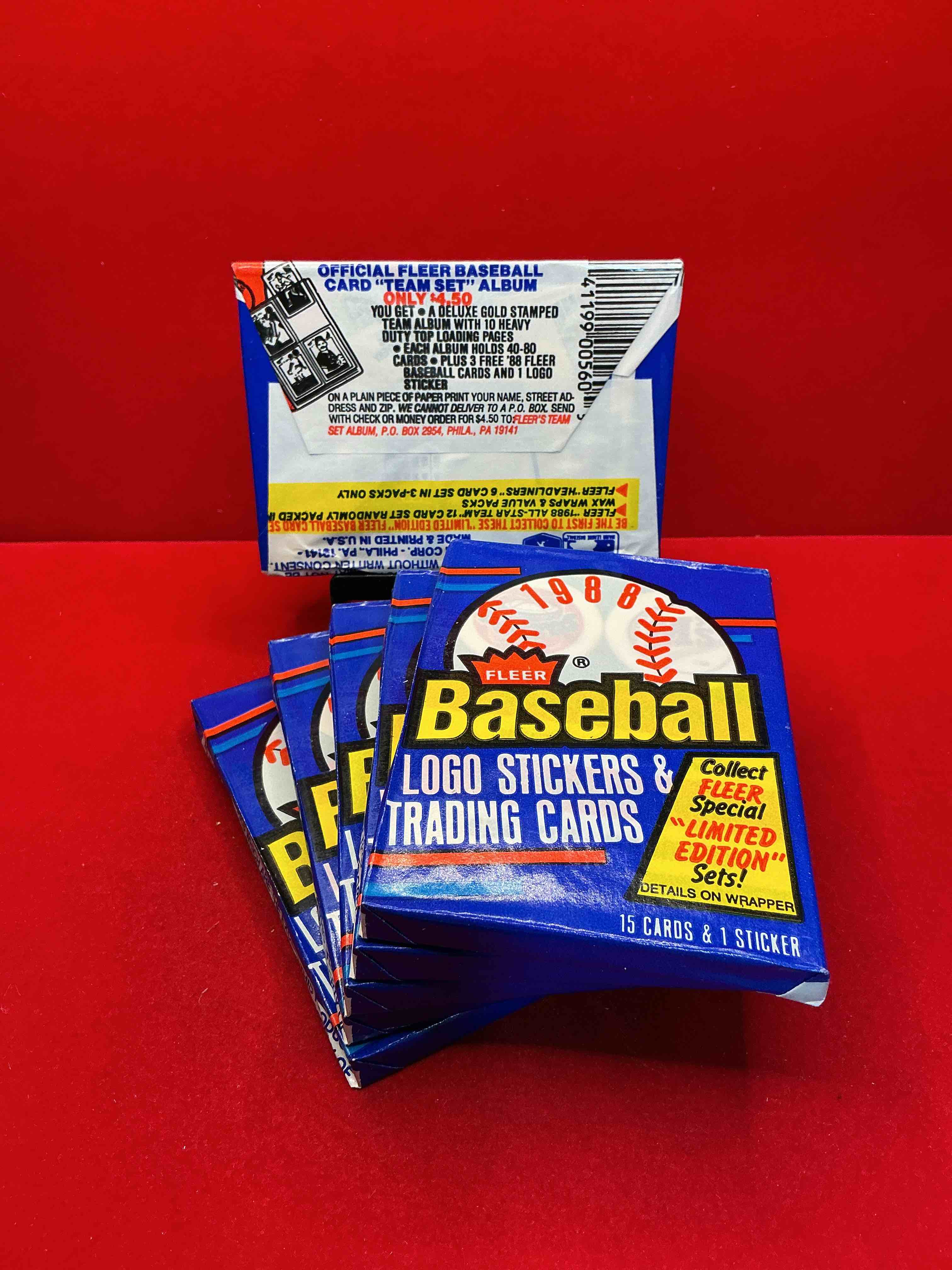 Condition photo showing New/Like New for 80's baseball fan's rejoice! 1988 fleer baseball unopened wax packs full of collectible trading cards! search for valuable don mattingly & nolan ryan cards worth hundreds in perfect condition!