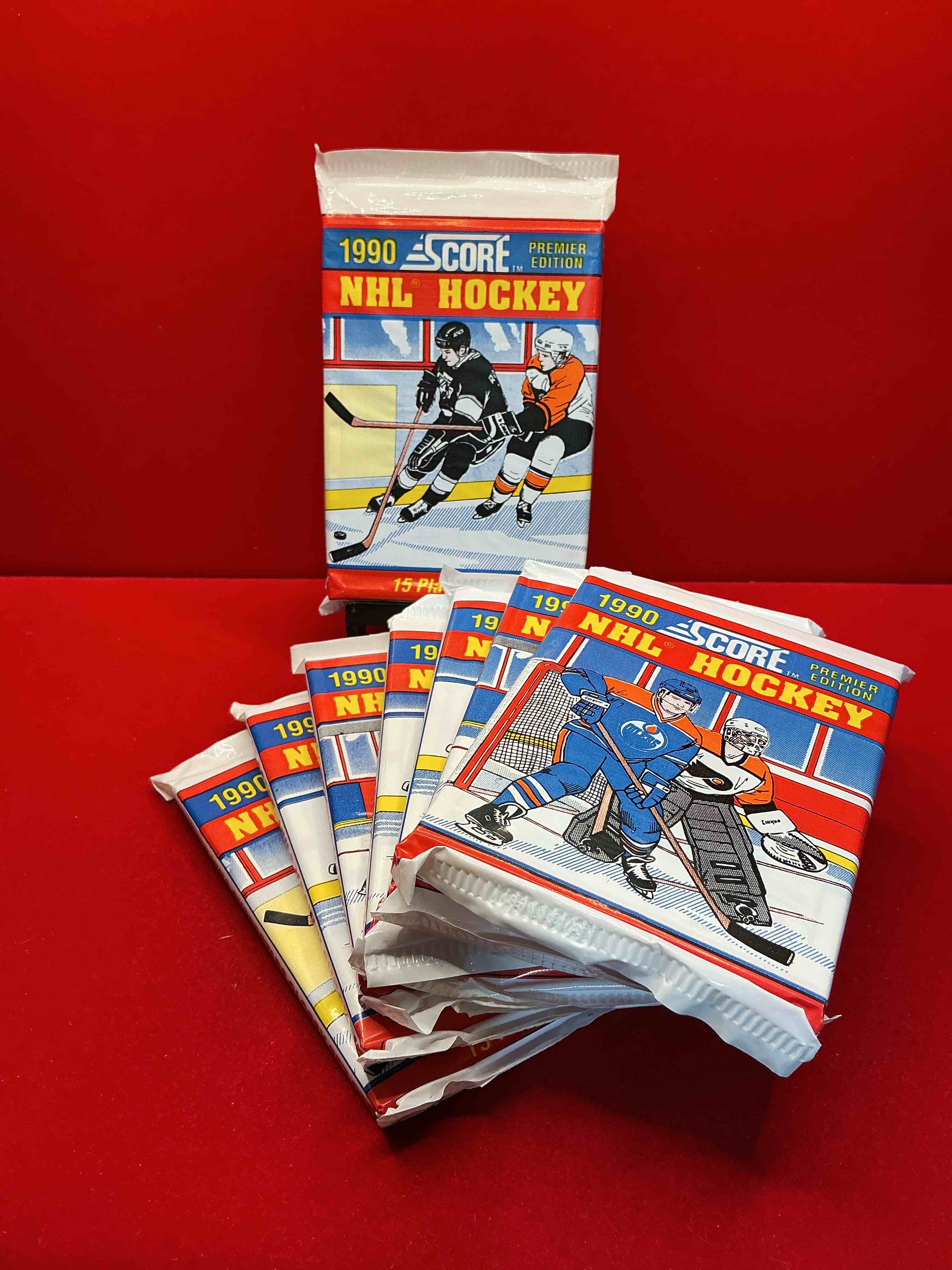 beautiful & rare! wayne gretzky!? 1990 score hockey unopened packs! look for key rookies & wayne gretzky cards in these amazing packs! straight from box & rare!