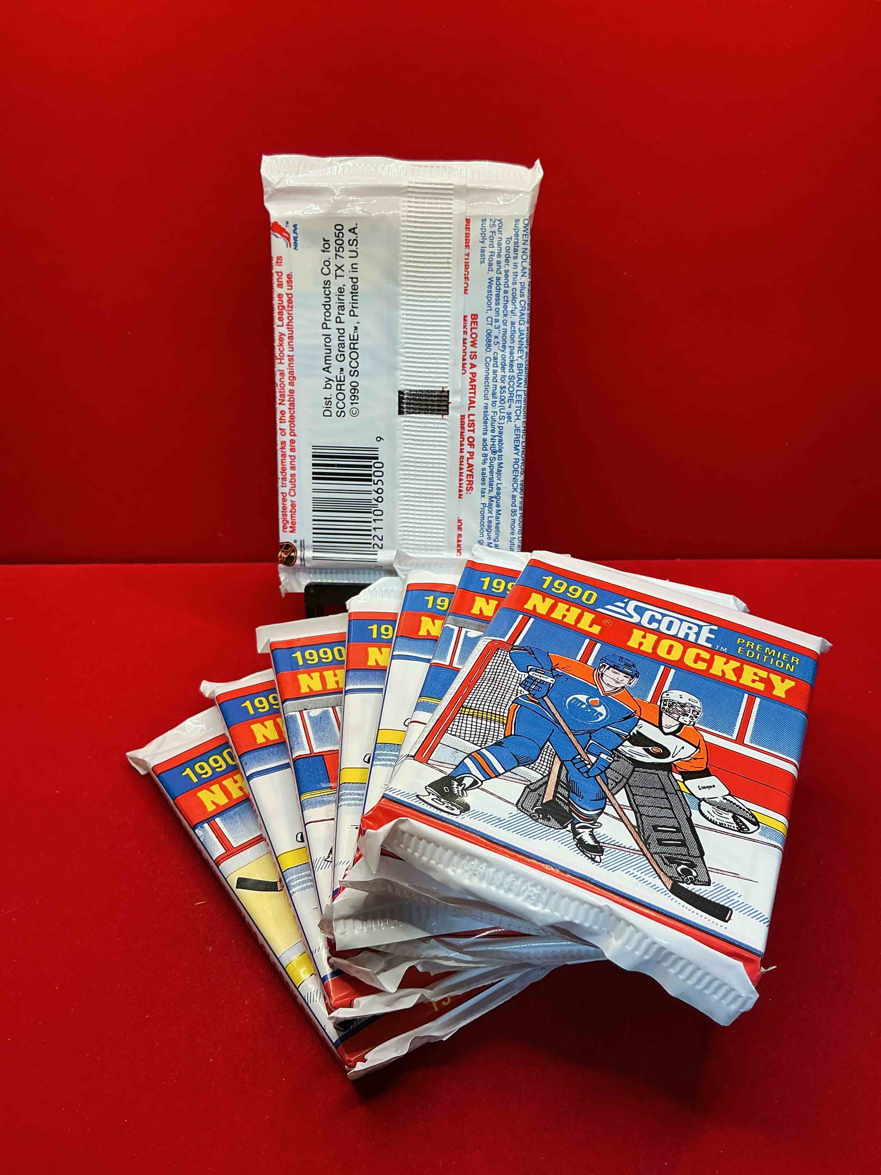 Condition photo showing New/Like New for beautiful & rare! wayne gretzky!? 1990 score hockey unopened packs! look for key rookies & wayne gretzky cards in these amazing packs! straight from box & rare!