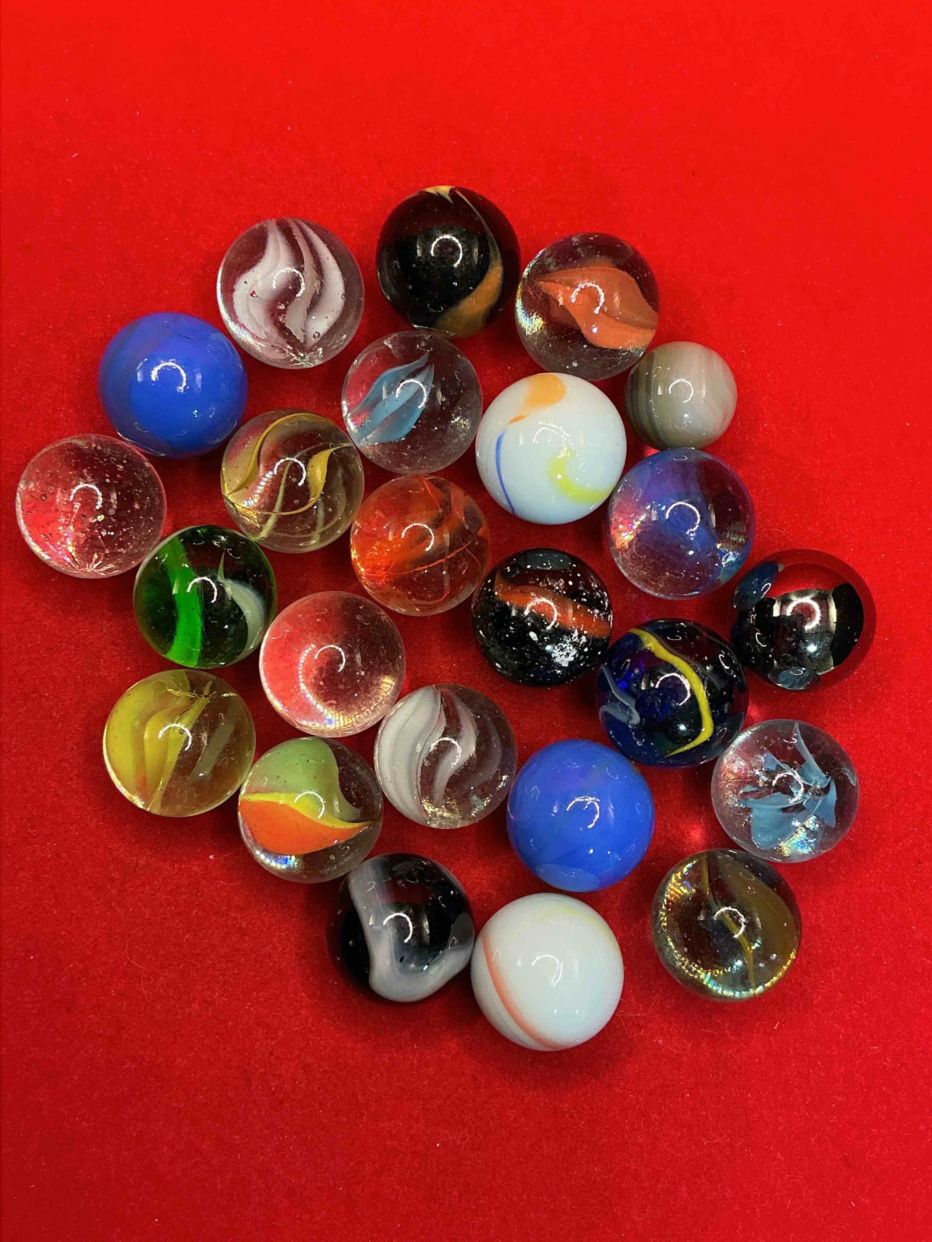 antique glass marbles! genuine stunning marbles lot, some marbles made between the years 1925-1965 & some may be made with uranium! some may are great depression era & even earlier! gorgeous, authentic pieces of history!