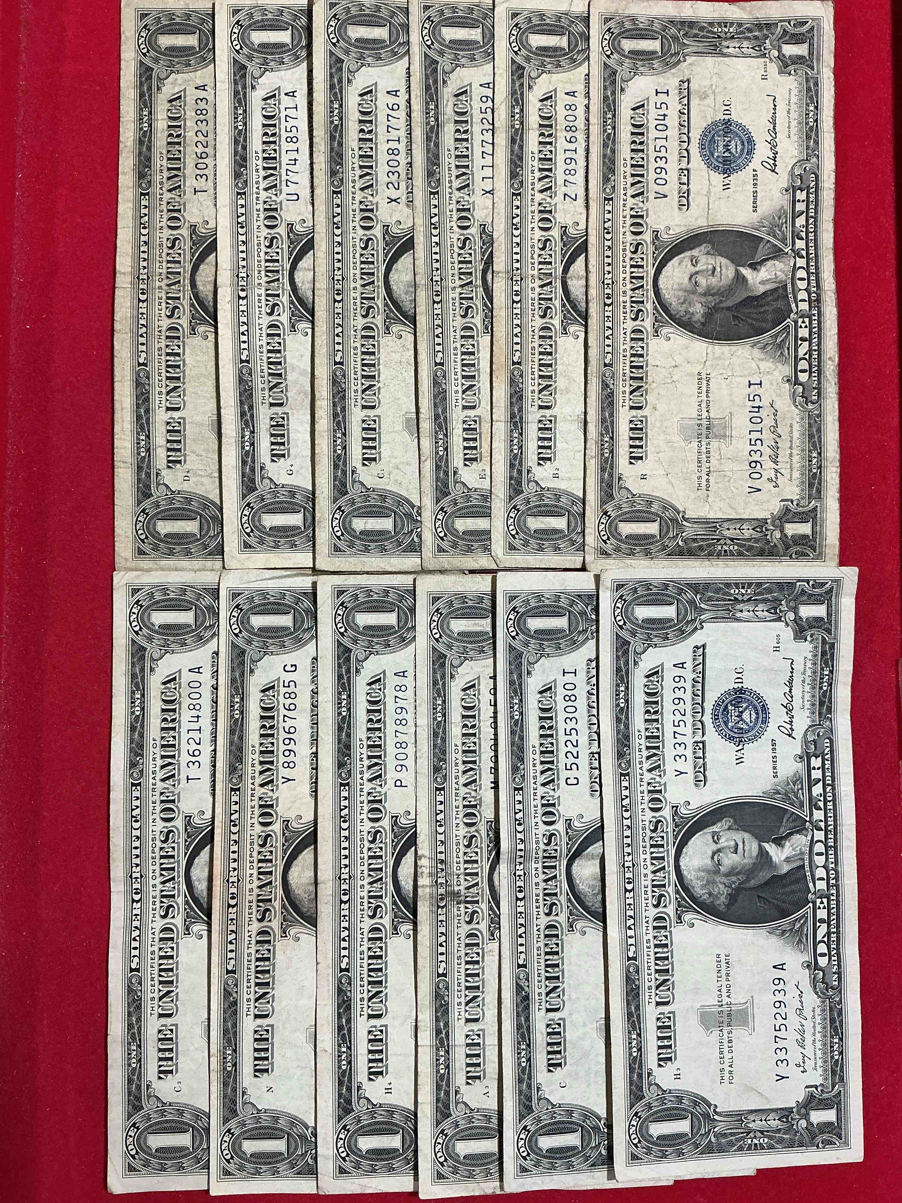 1957 & 1935 series silver certificates! did you know that prior to 1964 one dollar u.s. paper money was actually redeemable for silver dollars?! wow how times have changed! silver certificates were produced from 1878 to 1964 & are still considered legal tender at face value. here are gorgeous, circulated 1957 u.s. one dollar silver certificate, with highly collectible "blue seal!* own an awesome piece of history!
