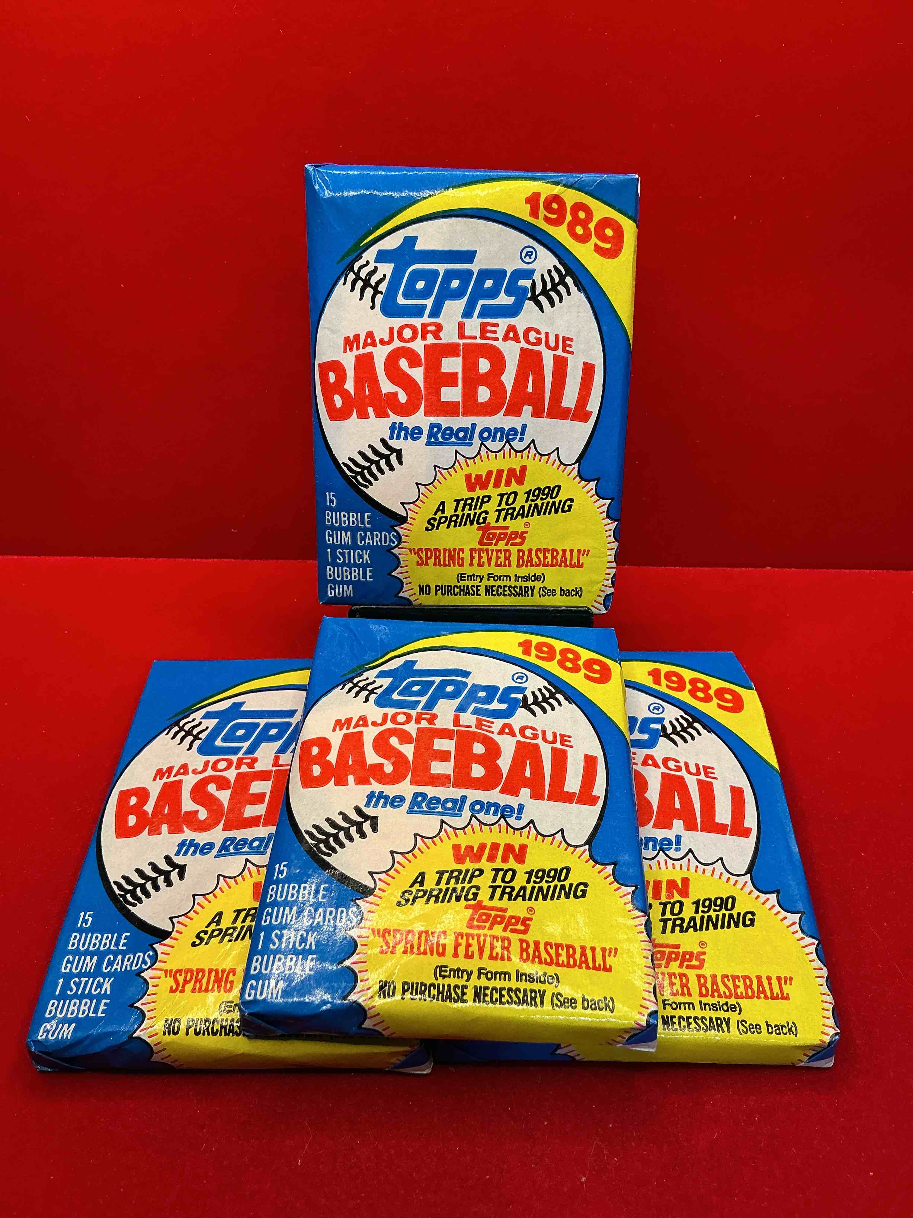 john smoltz & randy johnson rookies!? 1989 topps baseball unopened sports card wax packs! direct from original retail case! search for valuable ken griffey jr. & randy johnson rookie cards as well as valuable bo jackson