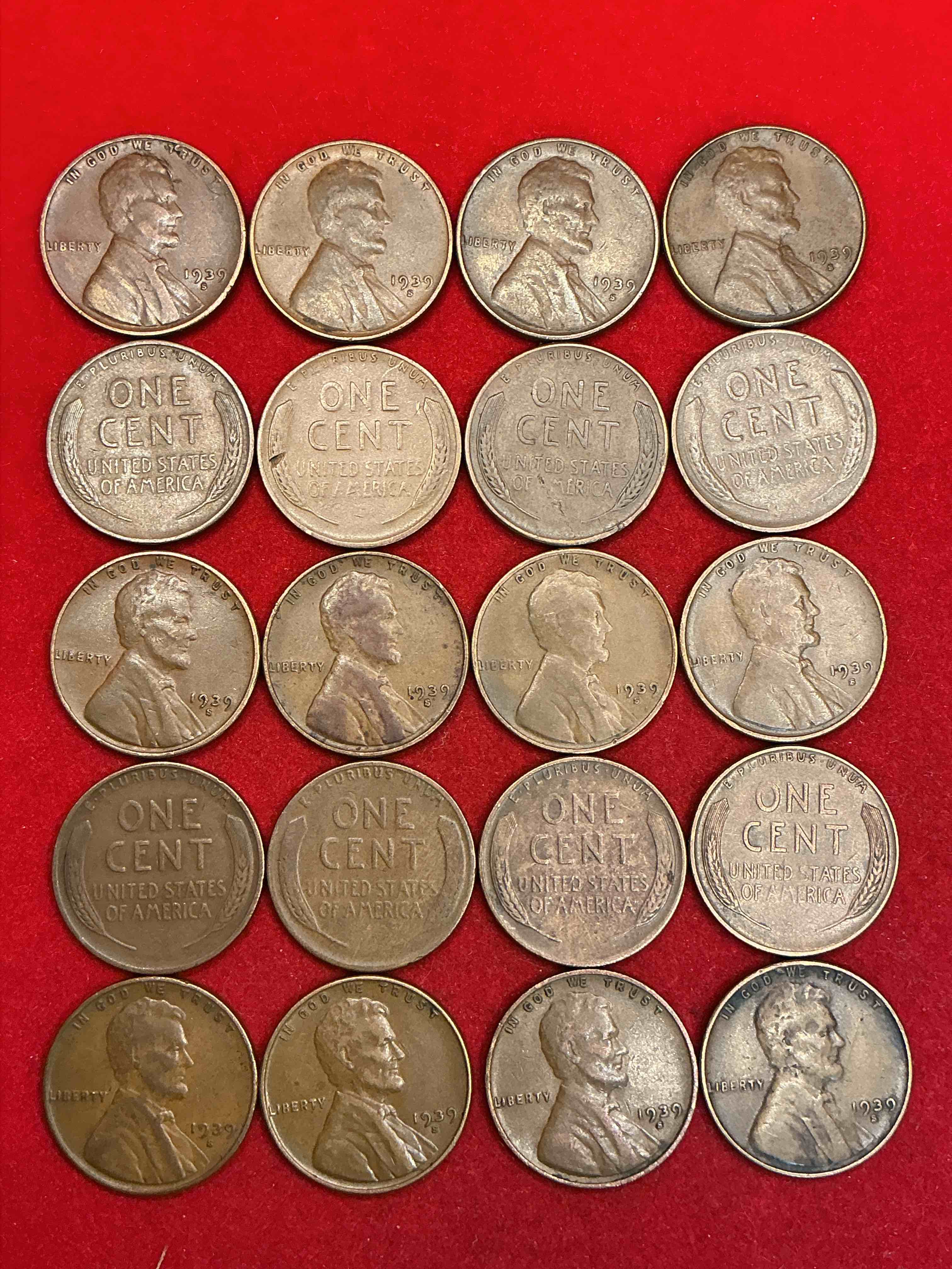 rare 1939 wheat pennies!  world war 2 buffs take notice!  wwii started in 1939 when hitler invaded poland.  up for auction are rare 1939 san francisco wheat pennies, in great condition! 