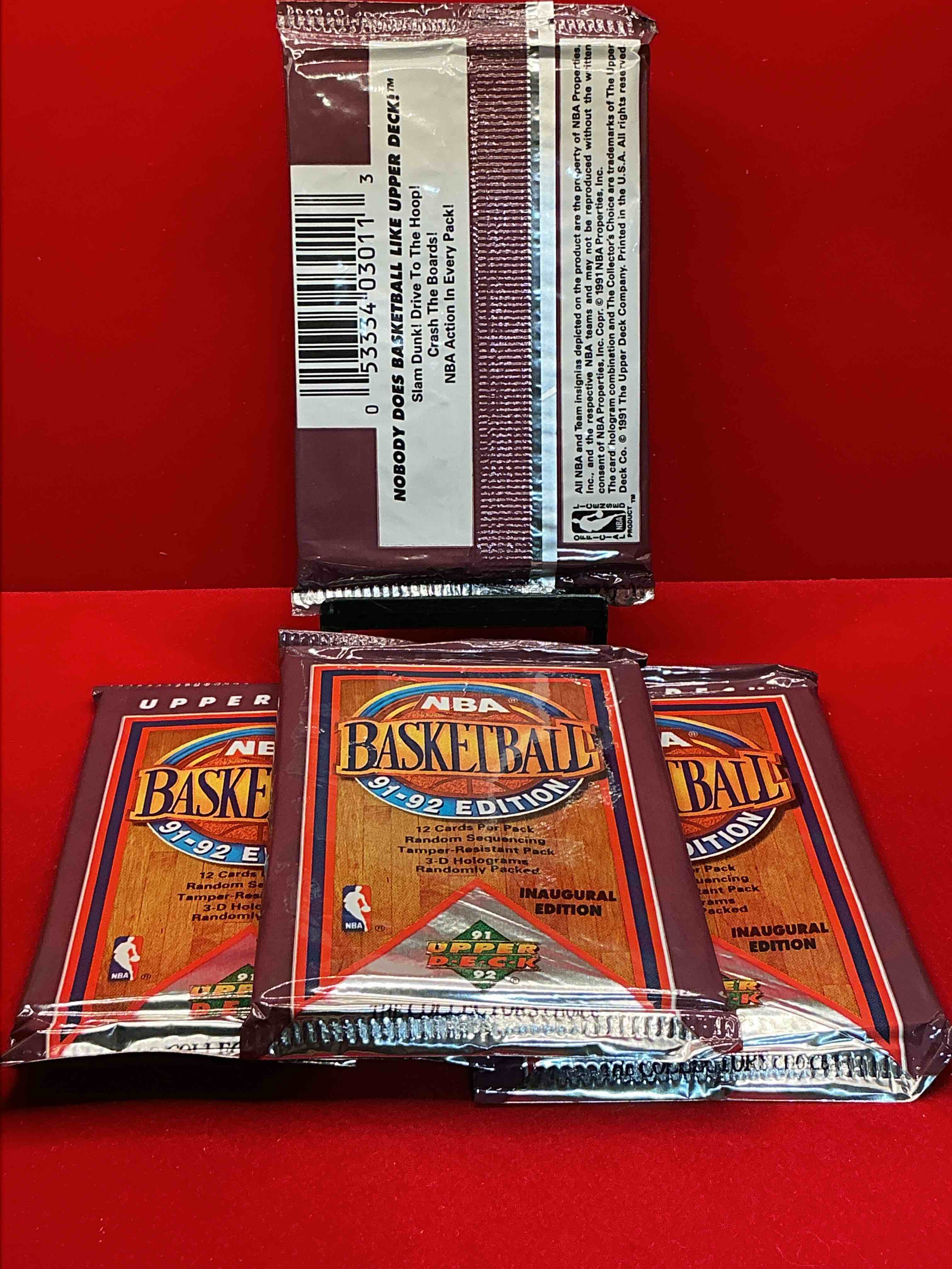 Condition photo showing New/Like New for michael jordan?! 1991/92 nba upper deck inaugural edition basketball sealed sports card collectible pack, direct from original retail case! search for valuable michael jordan #44, magic vs. jordan card #34 & so many other cool cards! hard to find & drying up!