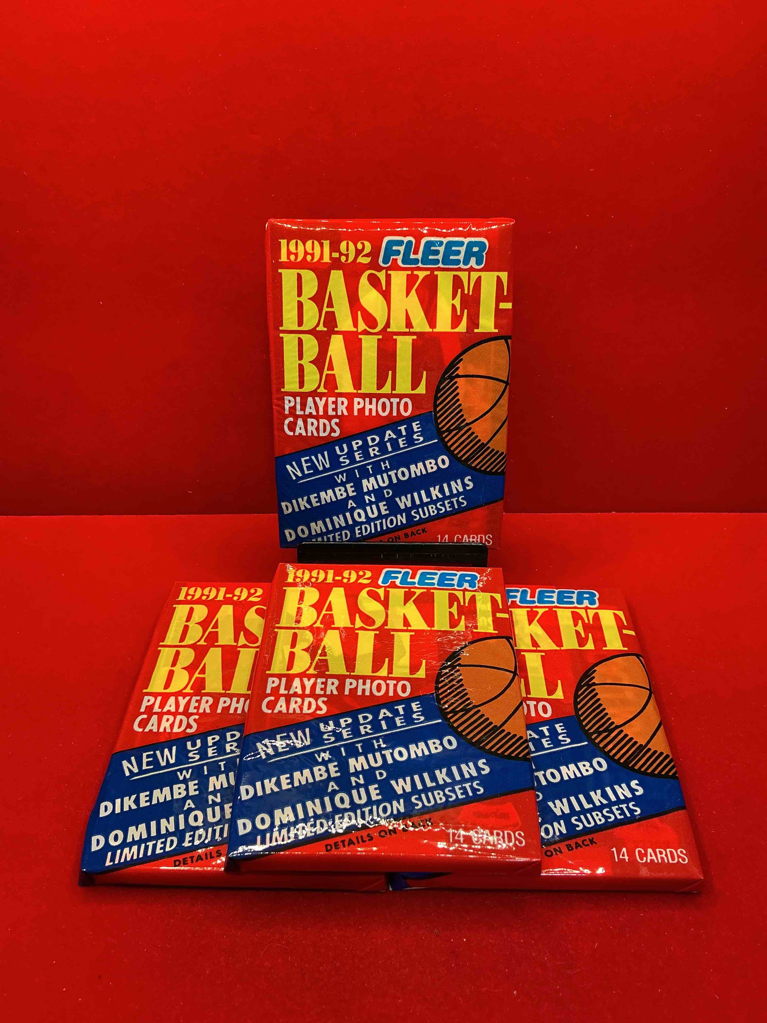 basketball wow! rare 1991/92 nba fleer sealed sports collectible card pack, direct from original sealed retail case! so many awesome cards to search for michael jordan (psa 10 value $150) larry bird, magic johnson & too many other great cards to list! hard to find, excellent like-new condition!