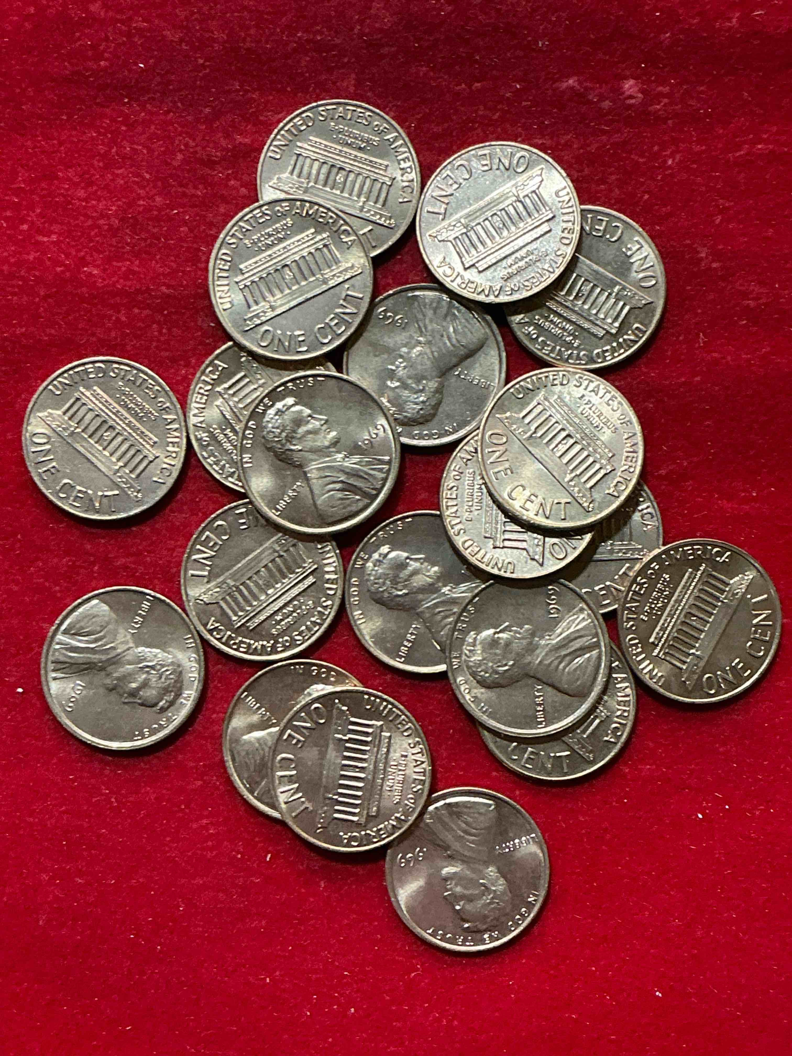 1969 moon landing brilliant uncirculated wheat pennies!  direct from original treasury bank rolls, these pennies haven’t seen daylight since 1969!  on july 20, 1969 the world changed forever when america landed on the moon!  own pieces of this era with these gorgeous brilliant uncirculated wheat pennies!  