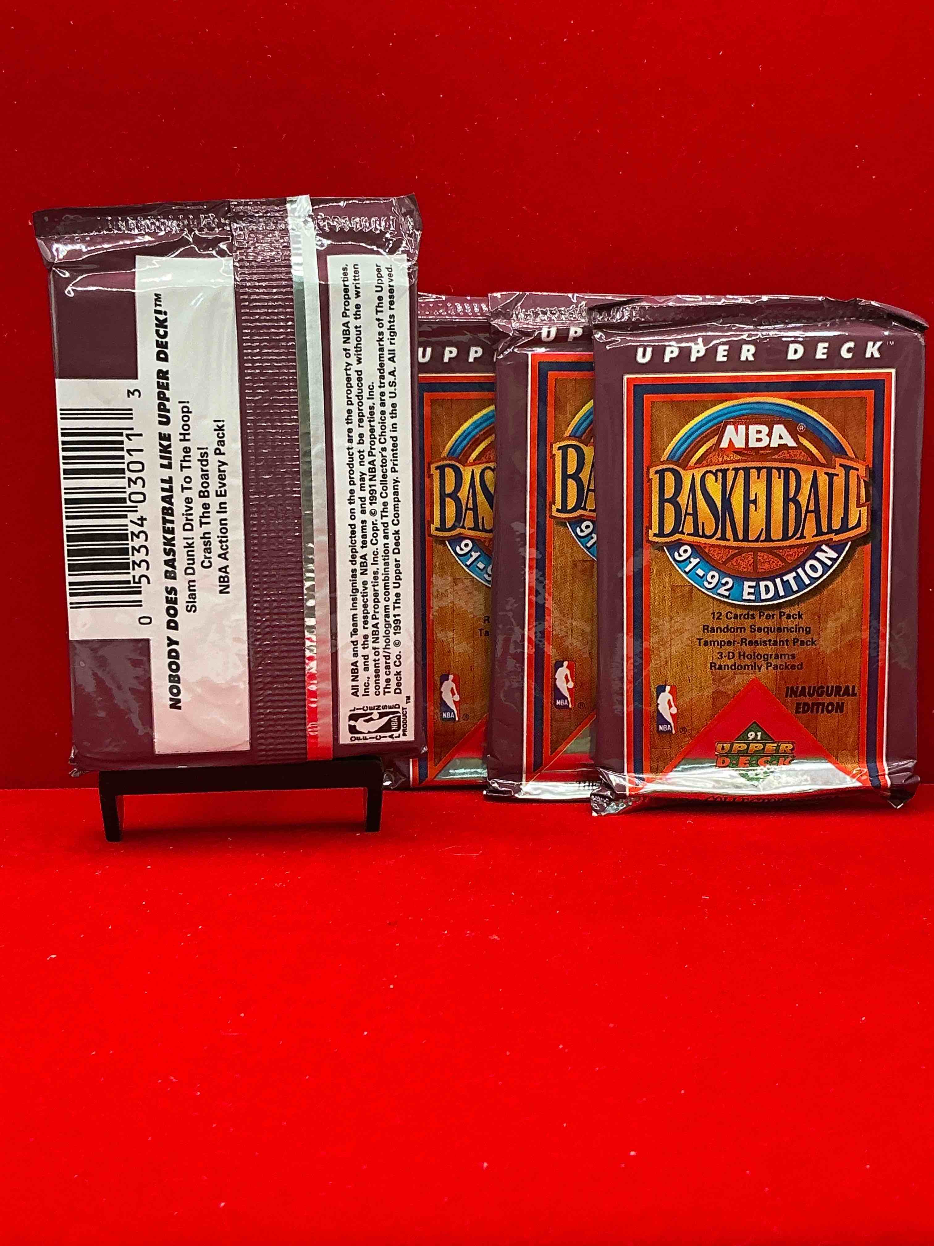 Condition photo showing New/Like New for michael jordan?! 1991/92 nba upper deck basketball sealed sports card collectible pack, direct from original retail case! search for valuable michael jordan #44, magic vs. jordan card #34 & so many other cool cards! hard to find & drying up!