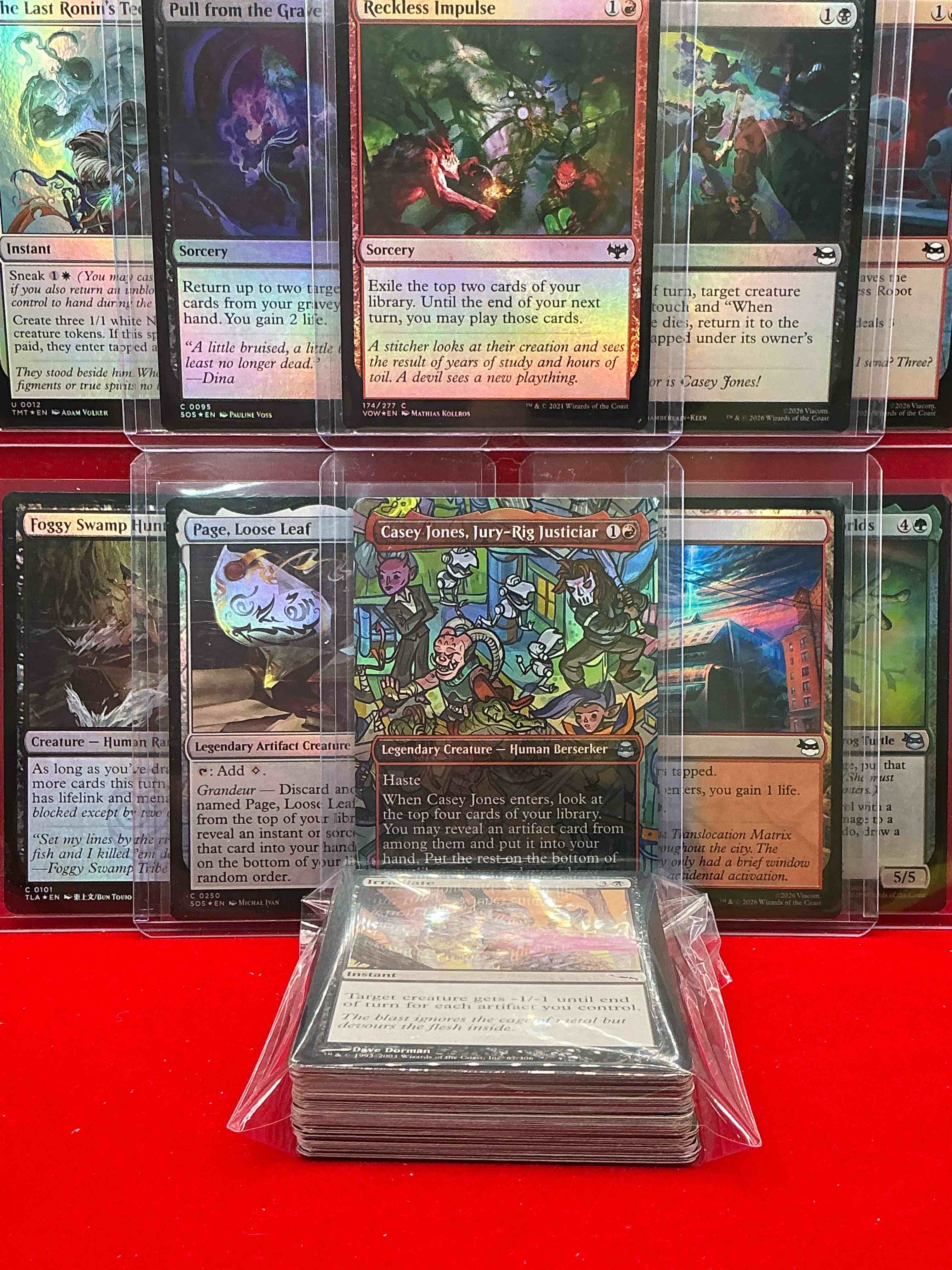 Condition photo showing New/Like New for magic the gathering 50 card lot! lot includes 10 rare or holo foil cards! all cards in excellent shape condition! a great way to join the mtg craze!