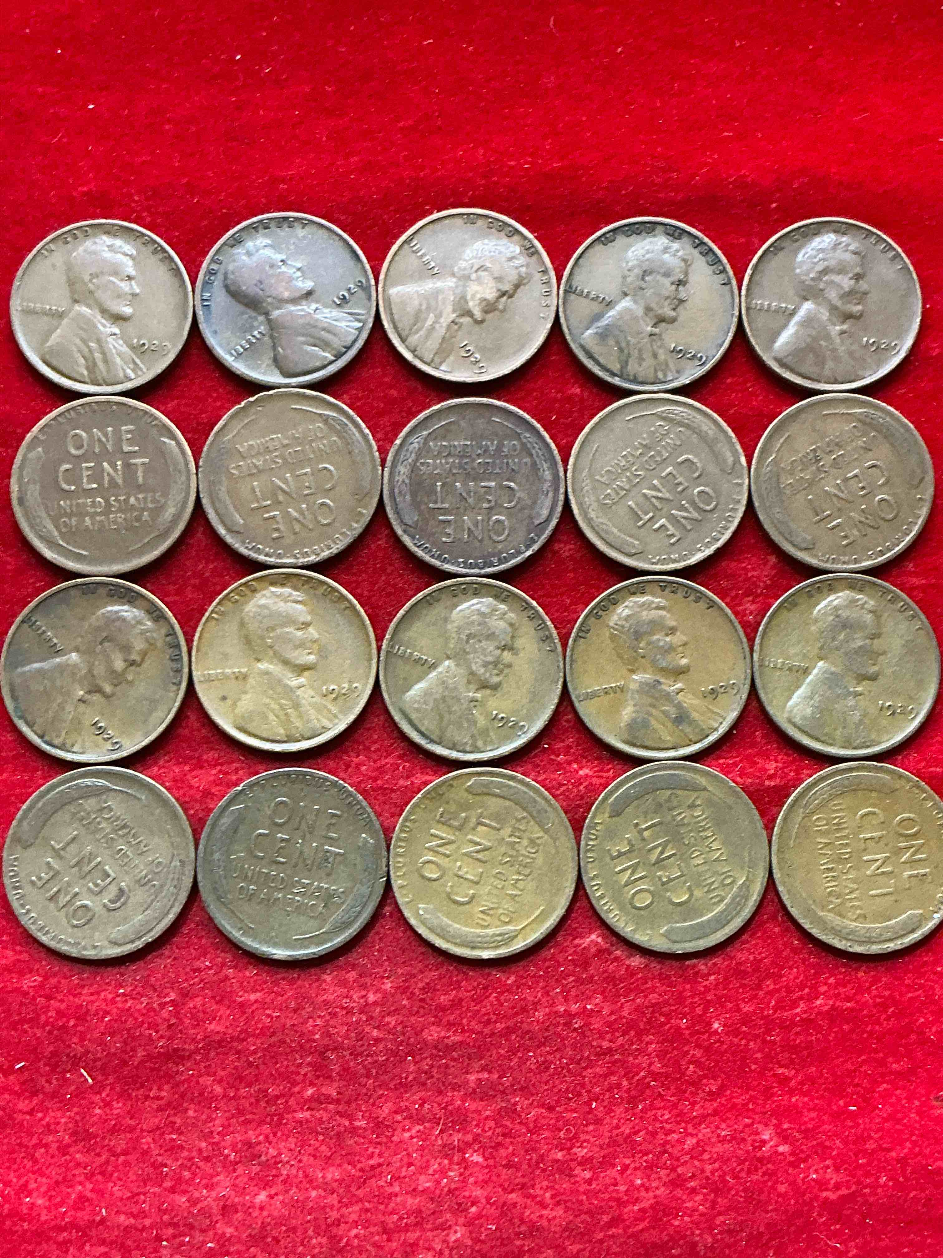 Condition photo showing Good Condition for 1929, a year of infamy! 1929 is the year the roaring 1920’s came to an end with the devastating stock market crash of october 1929 that led to the great depression. own pieces of this era with these genuine 1929 wheat pennies in nice condition!