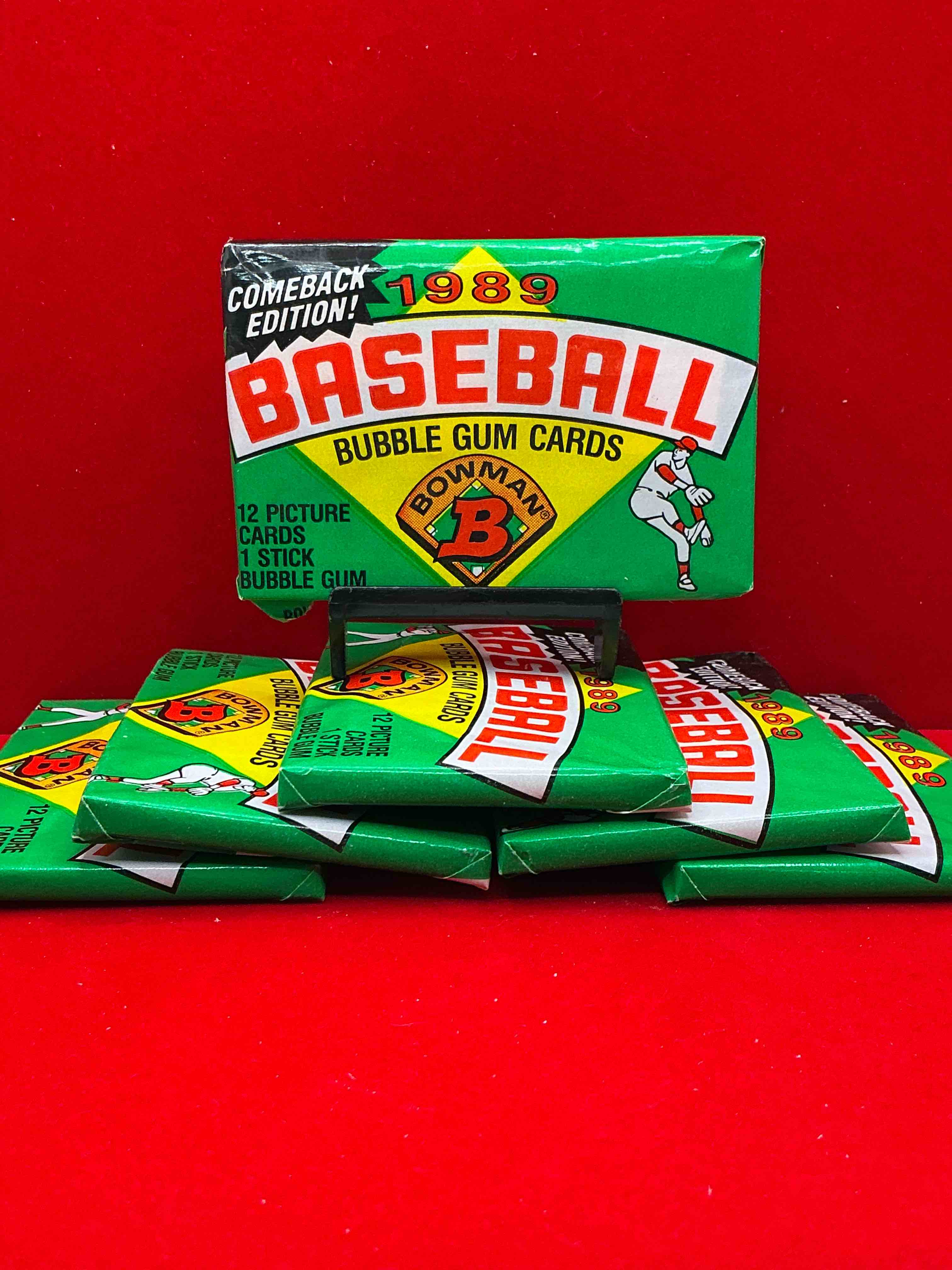 1989 bowman comeback edition baseball cards! direct from original box! search for ken griffey jr. rookie card & valuable bo jackson & nolan ryan cards!