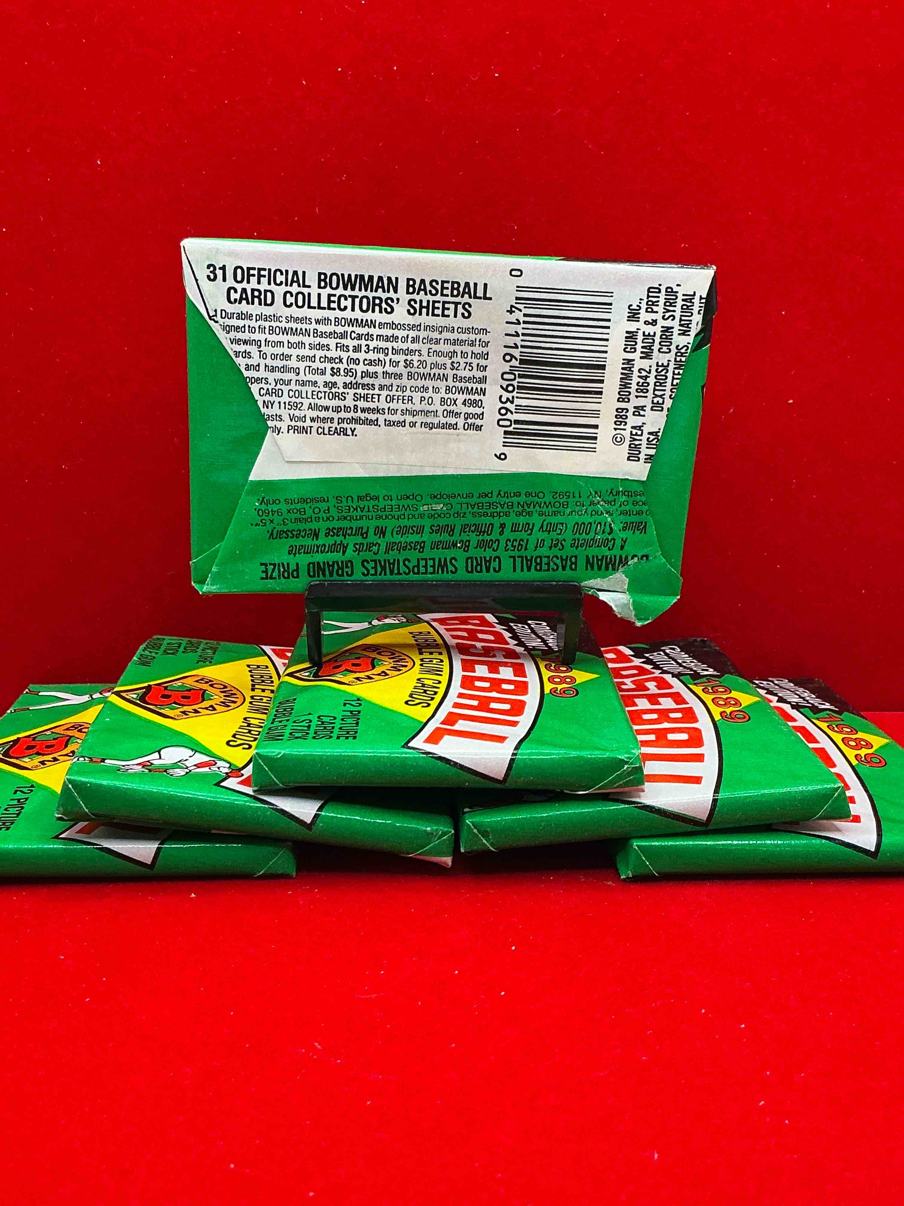 Condition photo showing New/Like New for 1989 bowman comeback edition baseball cards! direct from original box! search for ken griffey jr. rookie card & valuable bo jackson & nolan ryan cards!