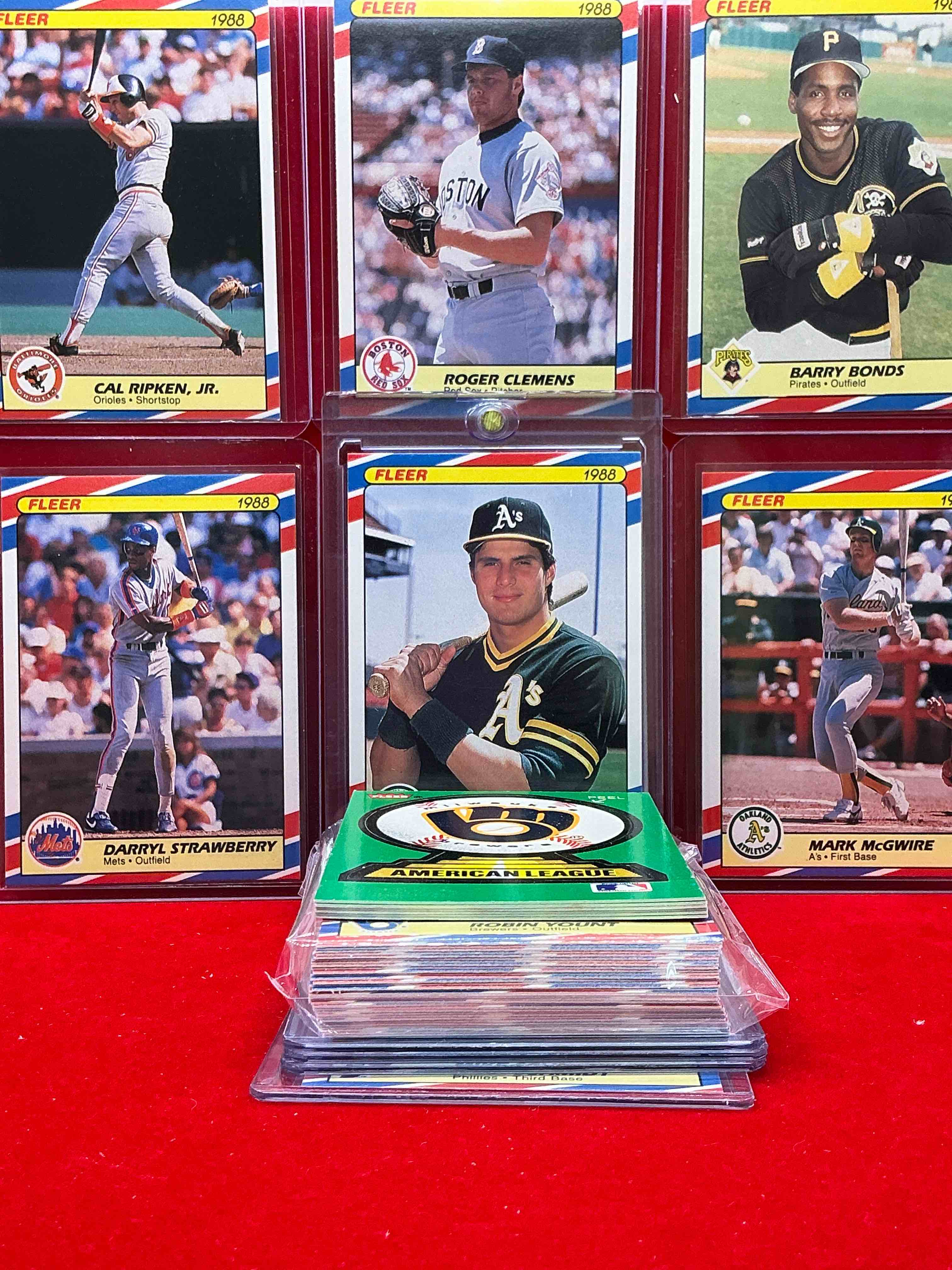 1988 baseball superstars fleer baseball cards! jose canseco, roger clemens, don mattingly, cal ripken jr & more! baseball’s best! 50 card lot, includes commons & legends alike! some of the best to ever do it!