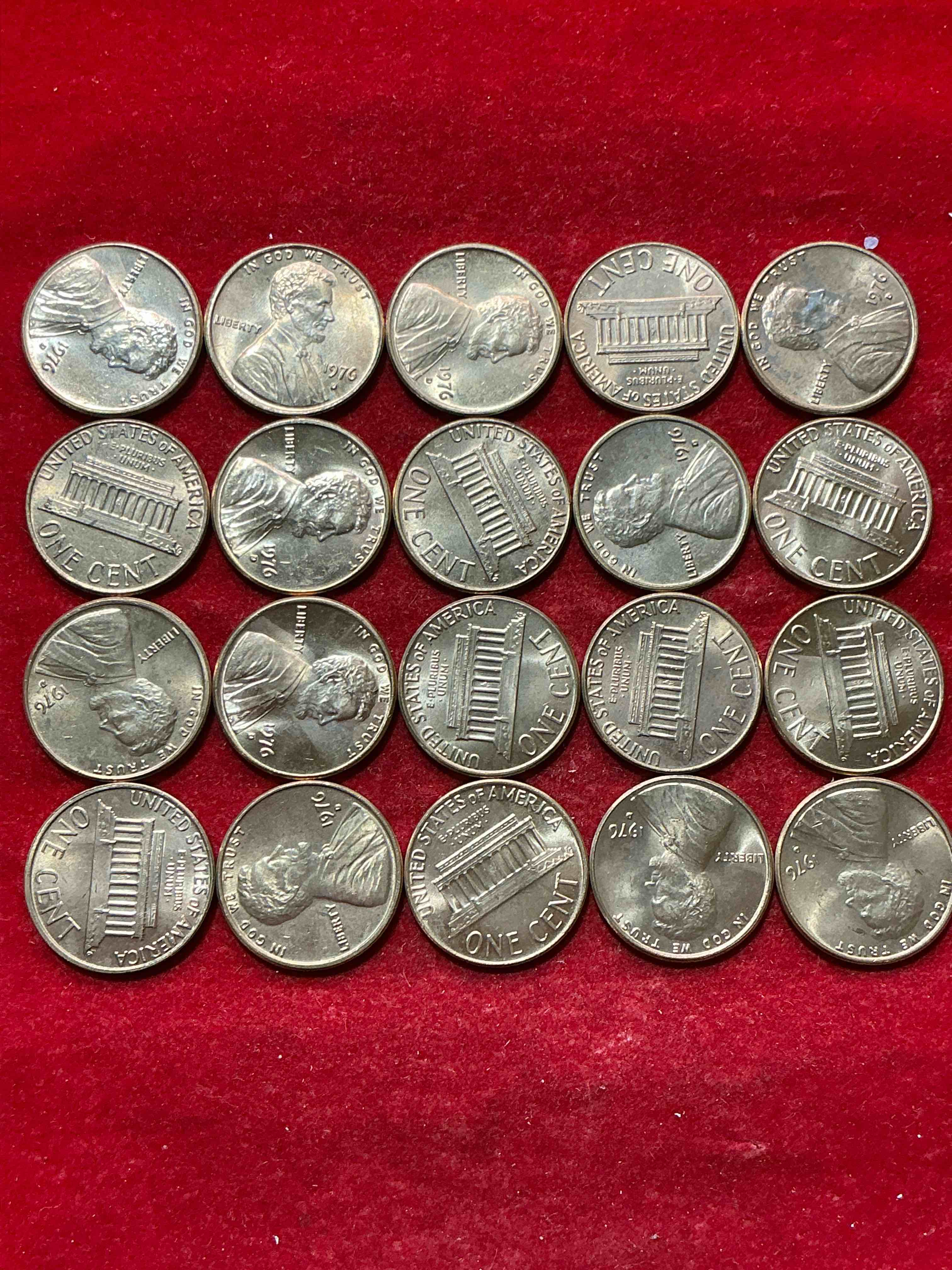 1976 brilliant uncirculated america 200 year anniversary pennies!  celebrate america’s bicentennial with the unc brilliant 1976 pennies, direct from the original bank rolls!  these pennies have not seen the light of day since 1976, wow!  serious collector items!