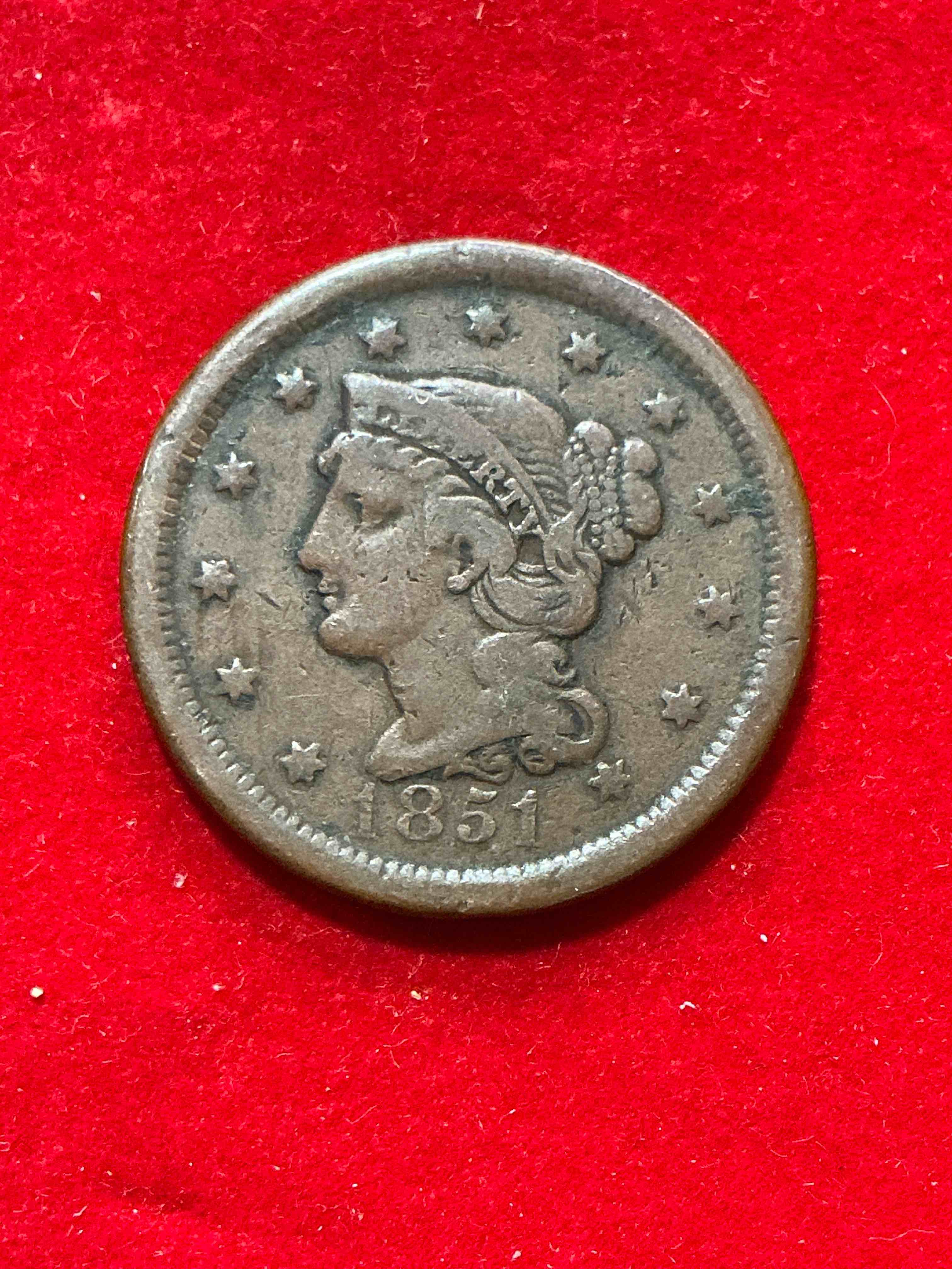 1851 ultra rare us one cent piece! these coins were minted starting in 1839 & have become serious collectors items! this rare one cent piece is in great condition for the year! 1800’s coin, think of the history this coin has seen! incredible!