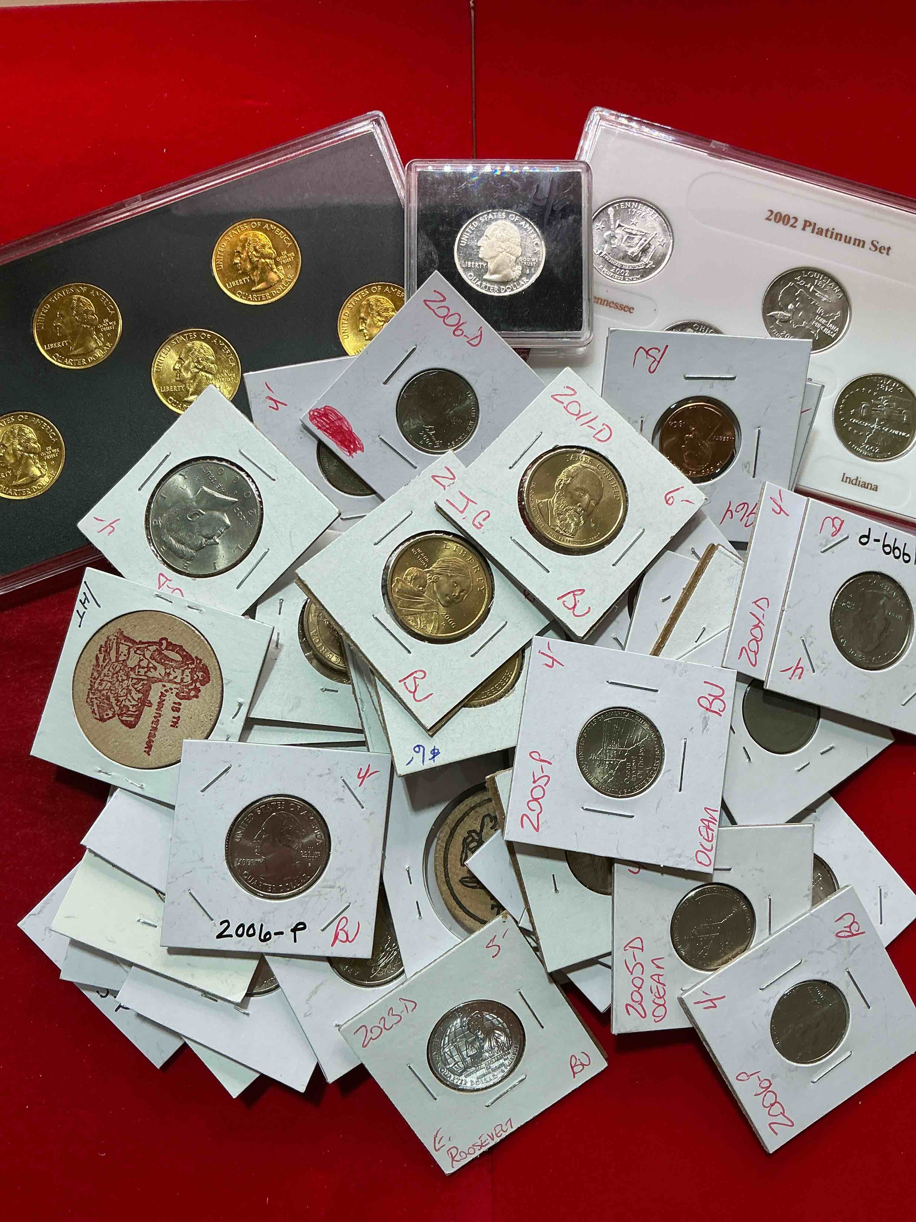 cool coin closeout! wow! awesome u.s. coins & more, antique, vintage & modern galore! many uncirculated! check out this incredible closeout collection of incredibly cool coins & rare items spanning decades! bid is per coin/item & all coins encased for protection! a true smorgasbord collector's dream! each collection is unique and includes items such as rare antique coins, rare date coins, coin sets, modern uncirculated coins, wooden tokens, cool medallions & more! disregard original price marks on pieces, this is a true auction closeout! an incredible opportunity for re-sellers & collectors!