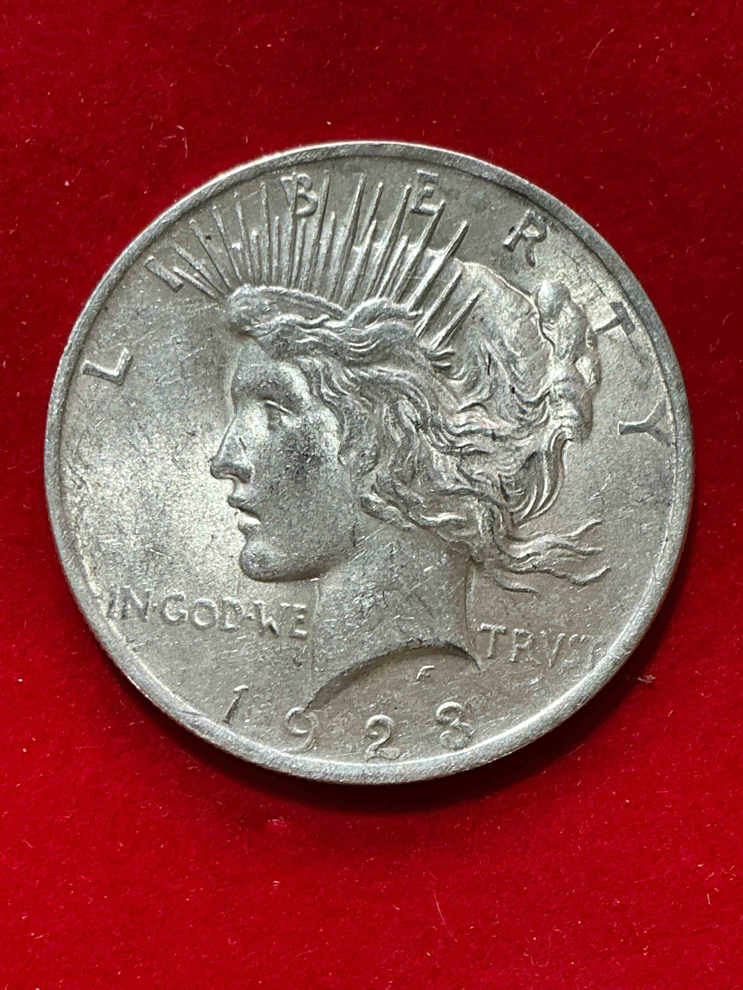 silver peace dollar! one dollar coin from 1923! these one ounce coins are 90% silver & super rare! liberty peace dollars are highly coveted by collectors for their value & beautiful design. add a one ounce liberty peace dollar at 90% silver to your collection! super rare!)