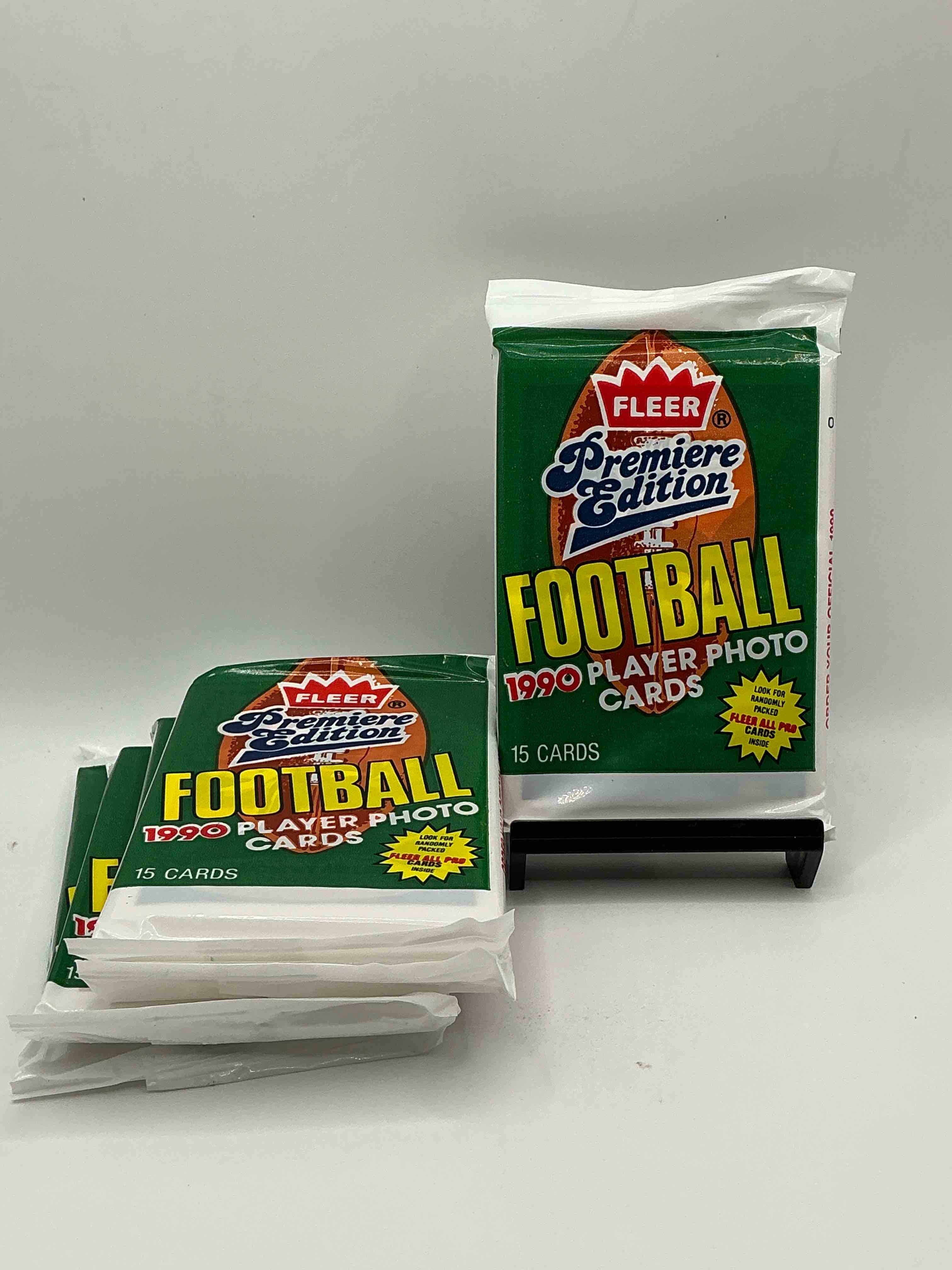 emmitt smith rookie!? 1990 fleer premier edition football unopened packs direct from original box! look for valuable emmitt smith rookie cards! let the search begin!