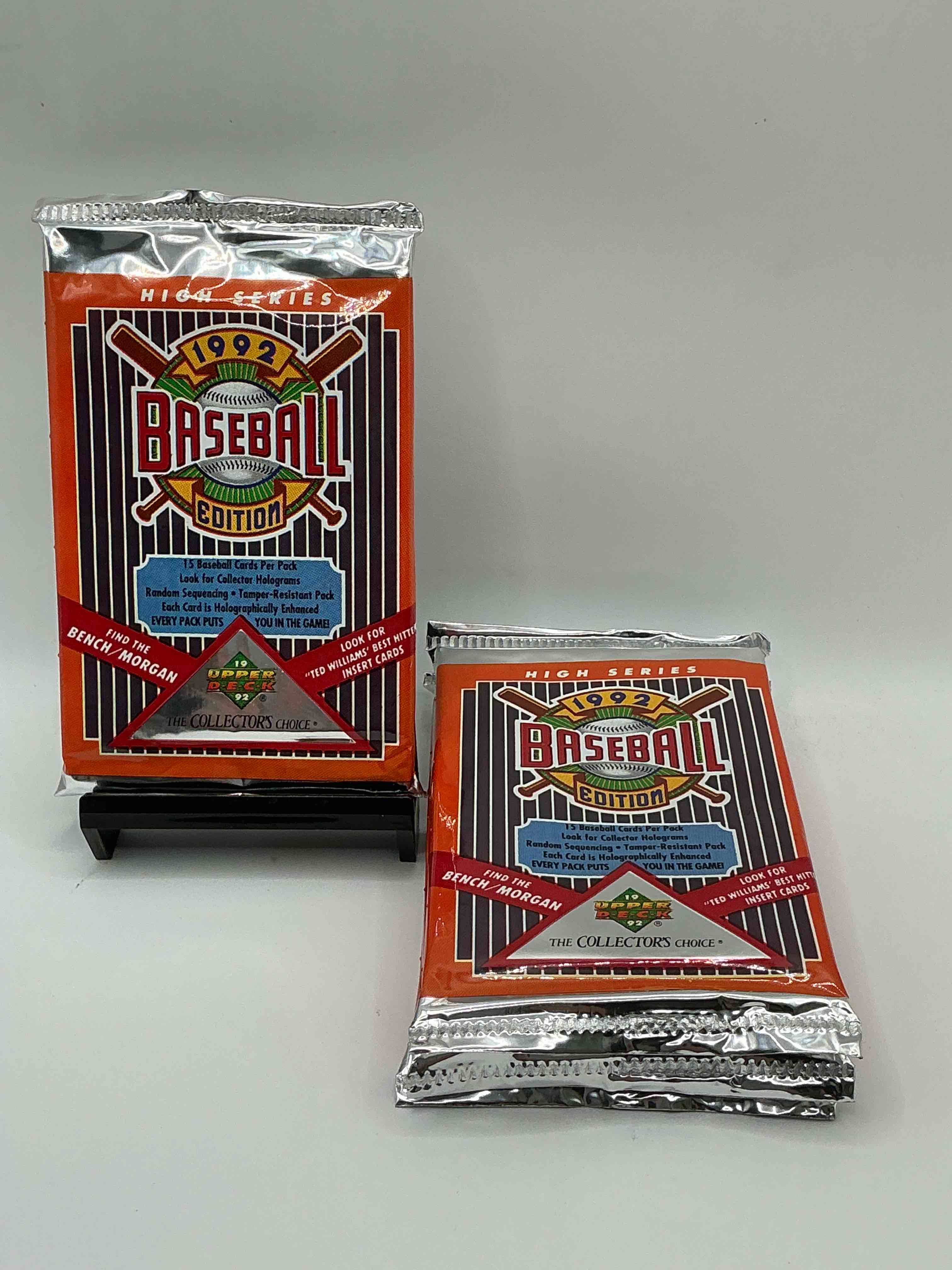 1992 upper deck baseball sealed sports & collectible card pack, direct from original sealed retail case! search for ultra rare & valuable ted williams & johnny bench signed insert cards as well as deion sanders, ken griffey jr., nolan ryan & so much more!