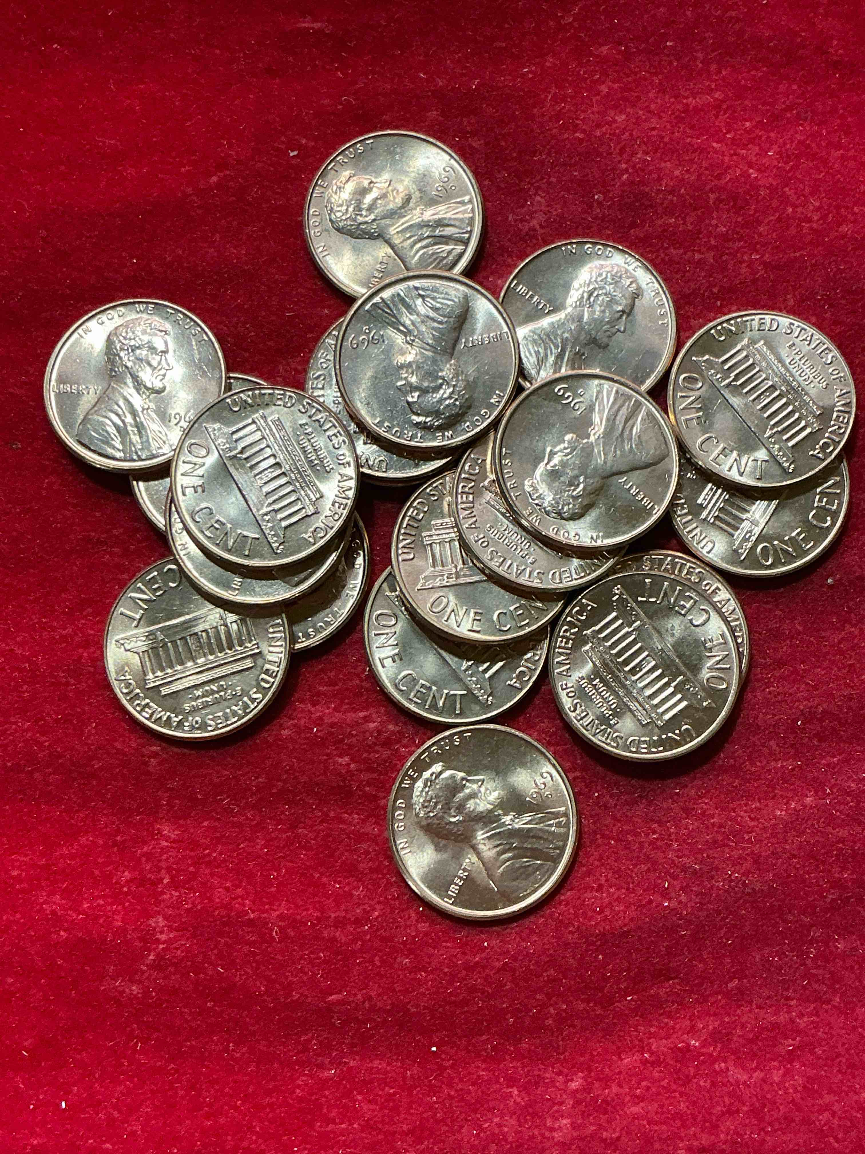 1969 moon landing brilliant uncirculated wheat pennies! direct from original treasury bank rolls, these pennies haven’t seen daylight since 1969! on july 20, 1969 the world changed forever when america landed on the moon! own pieces of this era with these gorgeous brilliant uncirculated wheat pennies!
