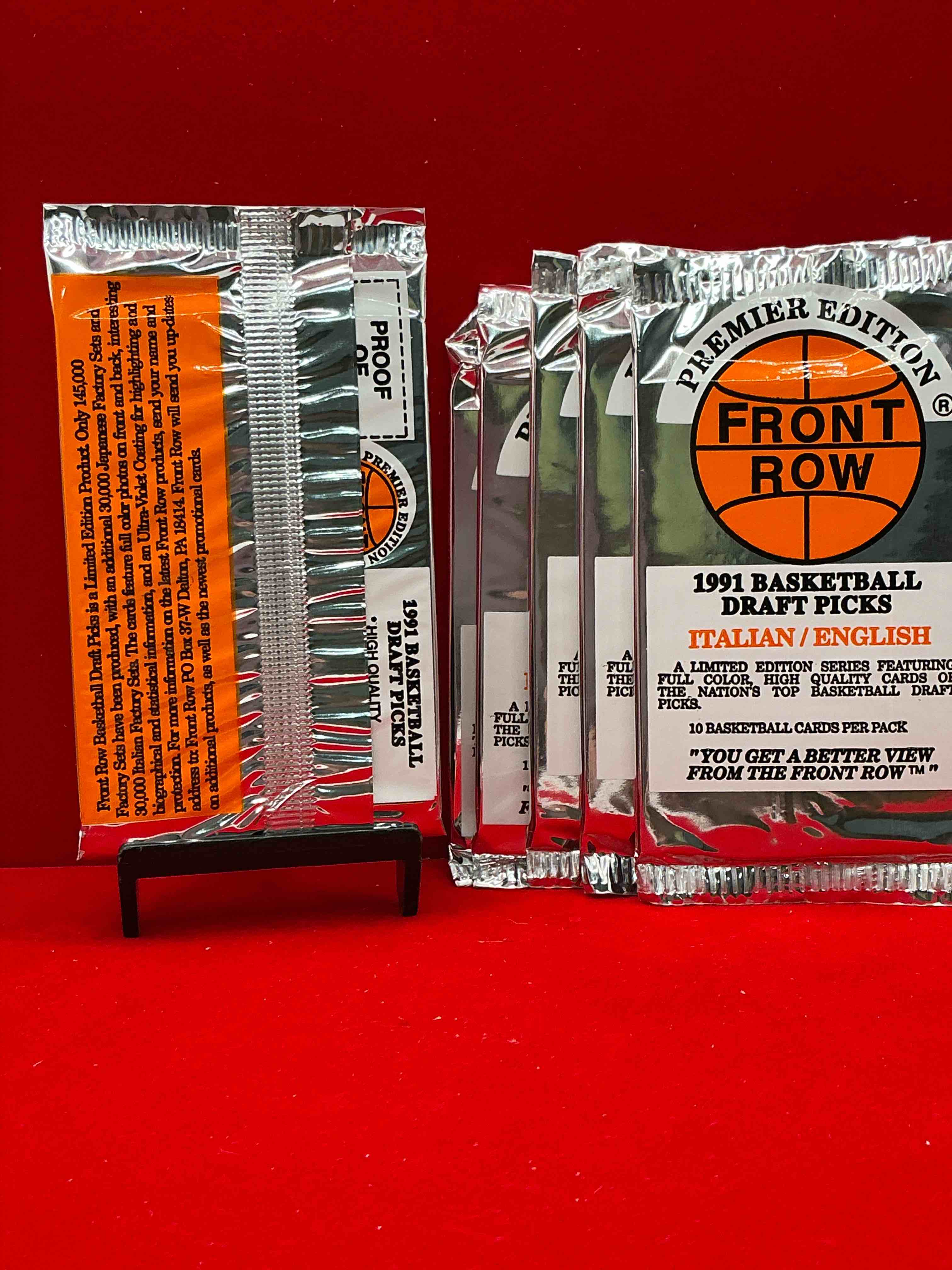 Condition photo showing New/Like New for 1991 throwback rarity! here's something you've probably never seen! 1991 front row college basketball / nba unopened sealed packs, direct from sealed original retail case! includes randomly inserted rare autograph cards! front row was the “original" college jersey card packs back in the day & has long been defunct. these cards are becoming serious collector items due to their scarcity. these things are serious rare! own some great sports card history & something you'll rarely see again!
