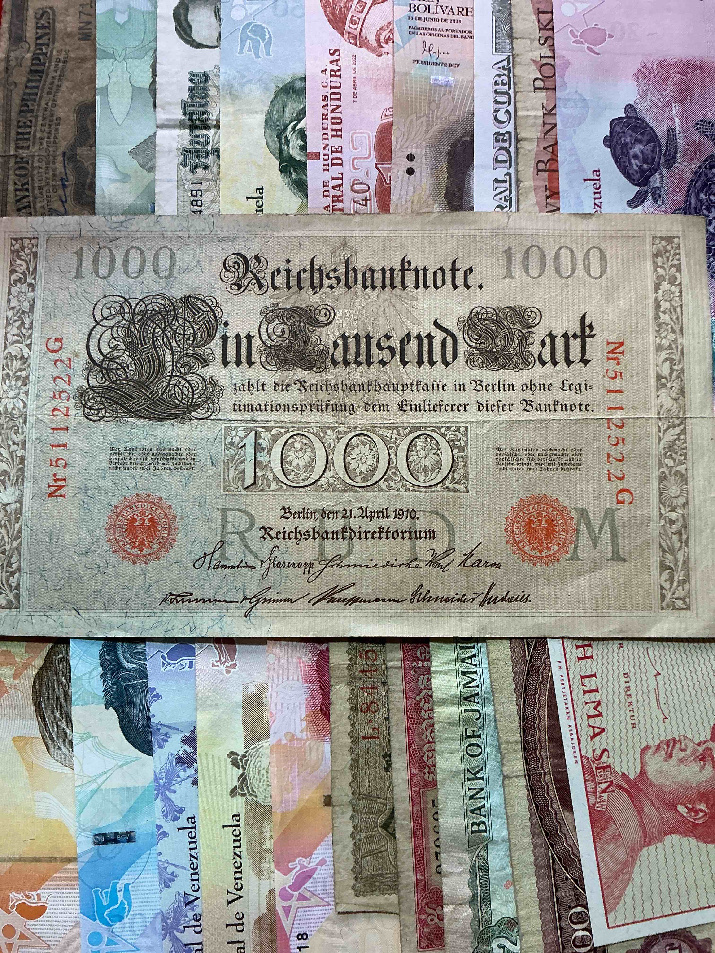 Condition photo showing Good Condition for modern & antique paper money! vintage & antique! paper money from across the world- all different shapes & sizes from all kinds of crazy places! own currency from the corners of the world! wow!