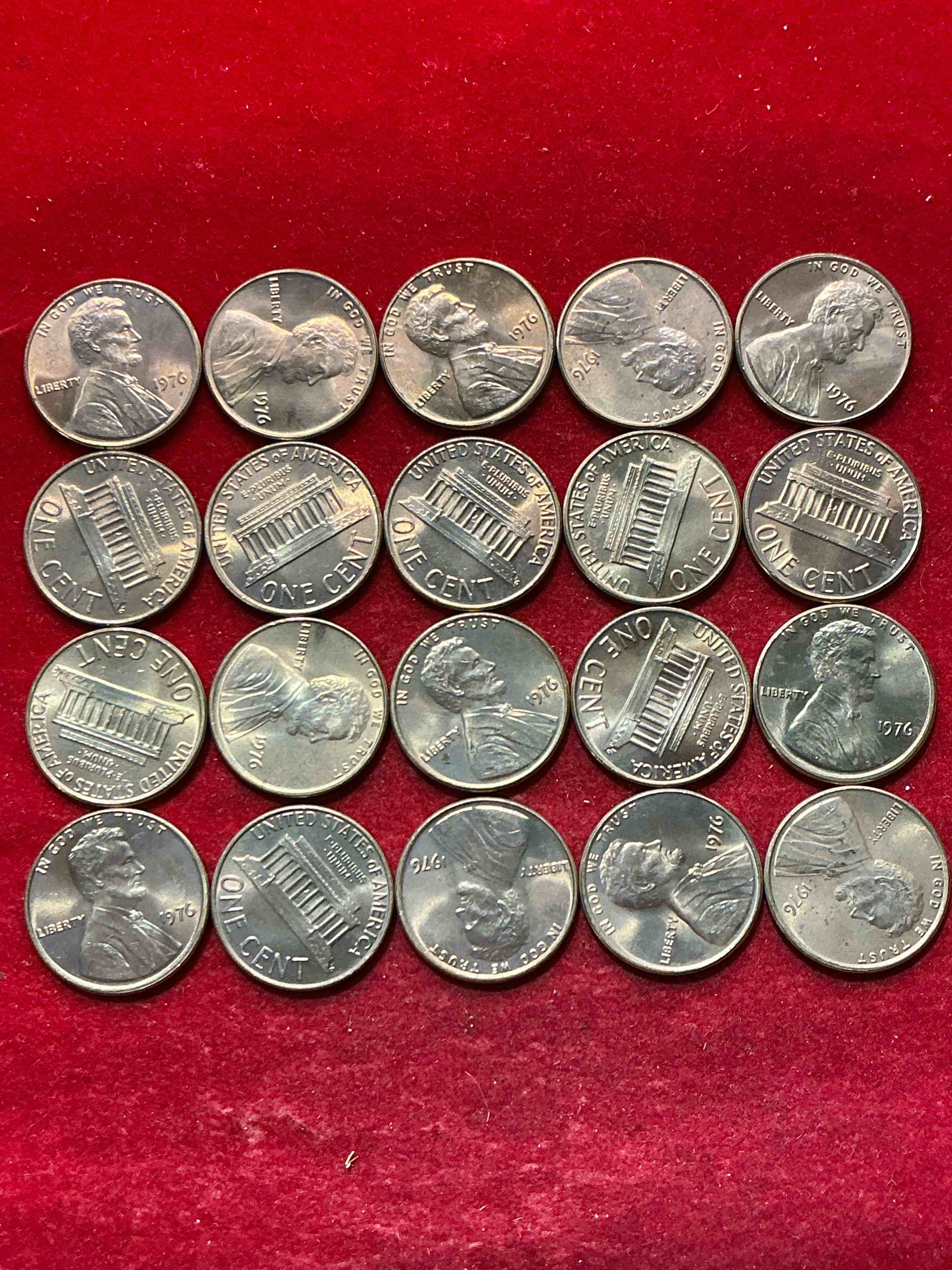 Condition photo showing New/Like New for 1976 brilliant uncirculated america 200 year anniversary pennies! celebrate america’s bicentennial with the unc brilliant 1976 pennies, direct from the original bank rolls! these pennies have not seen the light of day since 1976, wow! serious collector items!