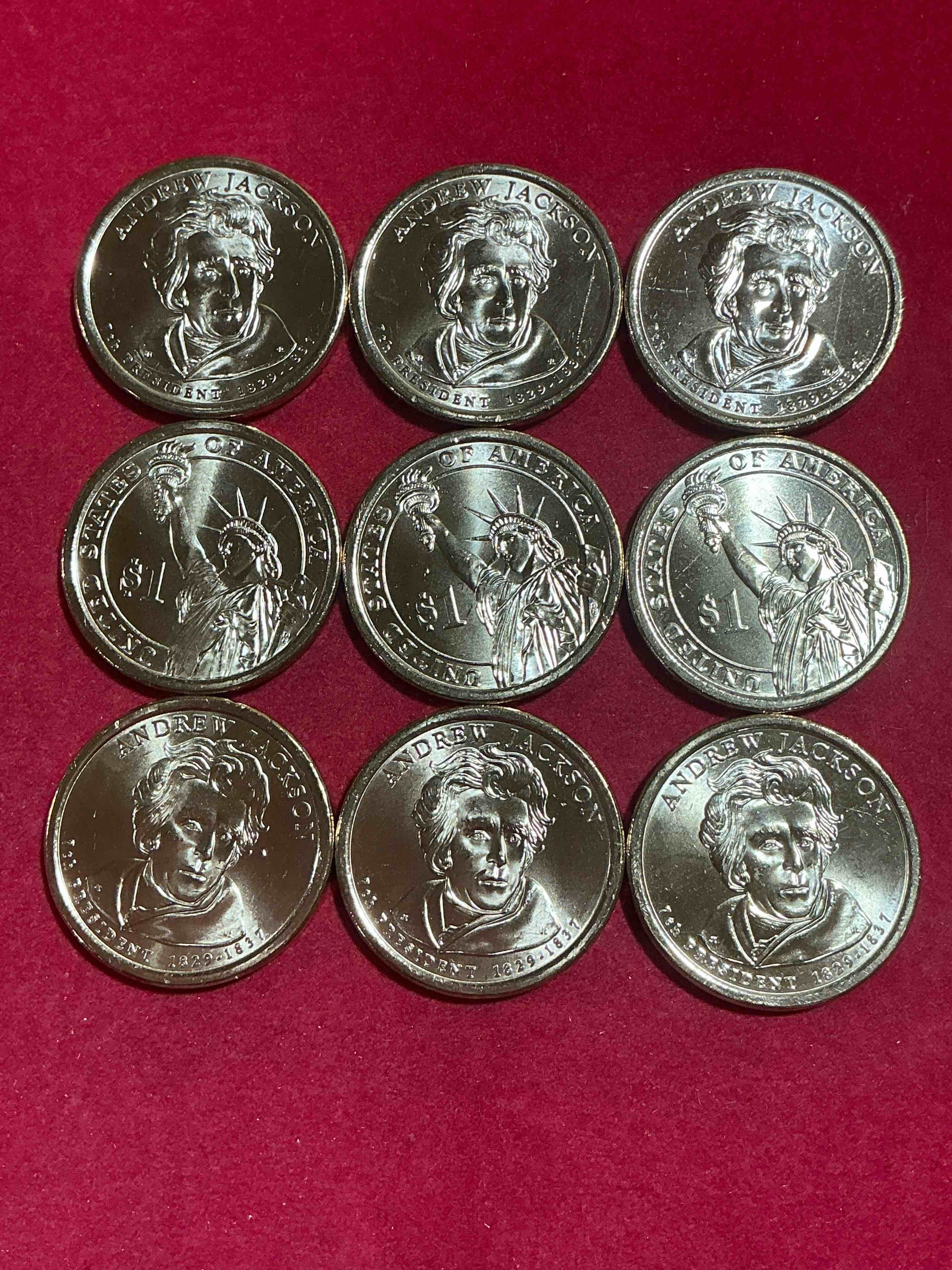 Condition photo showing New/Like New for andrew jackson 2008 one dollar presidential coins! uncirculated brilliant coins! these coins are in mint condition, and some of the most collectible coins out there! rare, uncirculated, one dollar coins featuring andrew jackson!