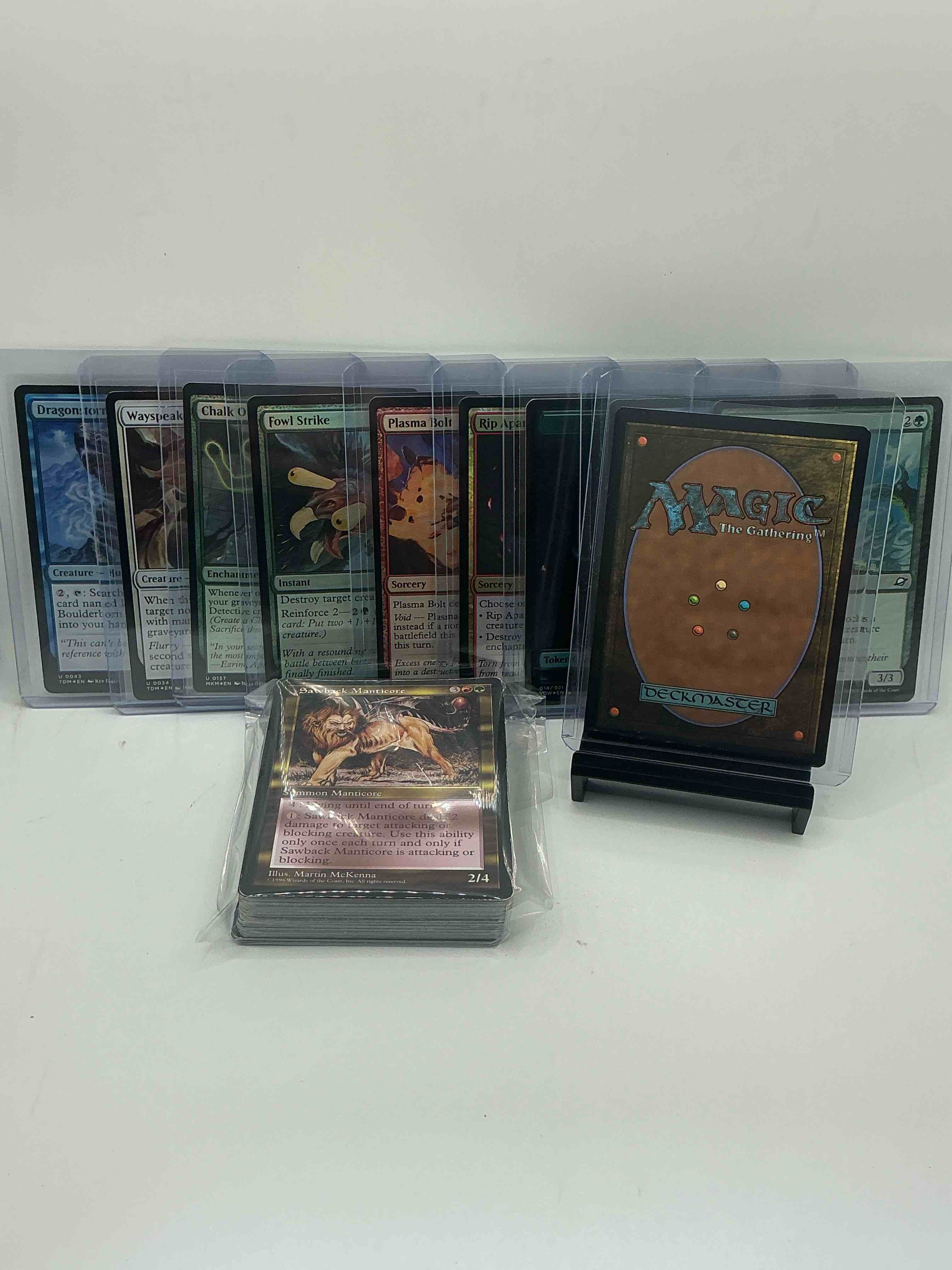 Condition photo showing New/Like New for magic the gathering 50 card lot! lot includes 10 rare or holo foil cards! all cards in excellent shape condition! a great way to join the mtg craze!