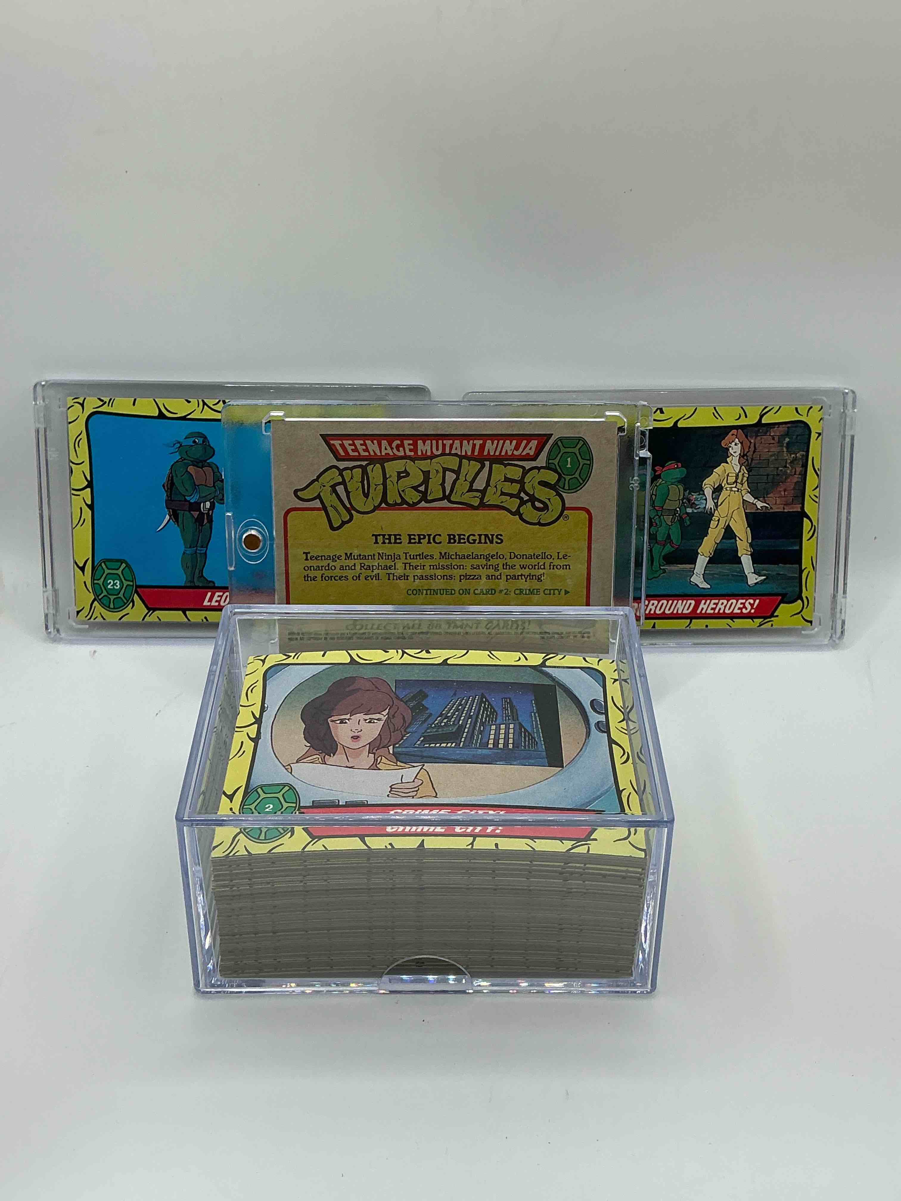 Condition photo showing New/Like New for 1989 ninja turtle wow! totally complete original, authentic teenage mutant ninja turtles complete trading cards ! all 88 cards! excellent condition! your chance to own a genuine tmnt original serious collectible!