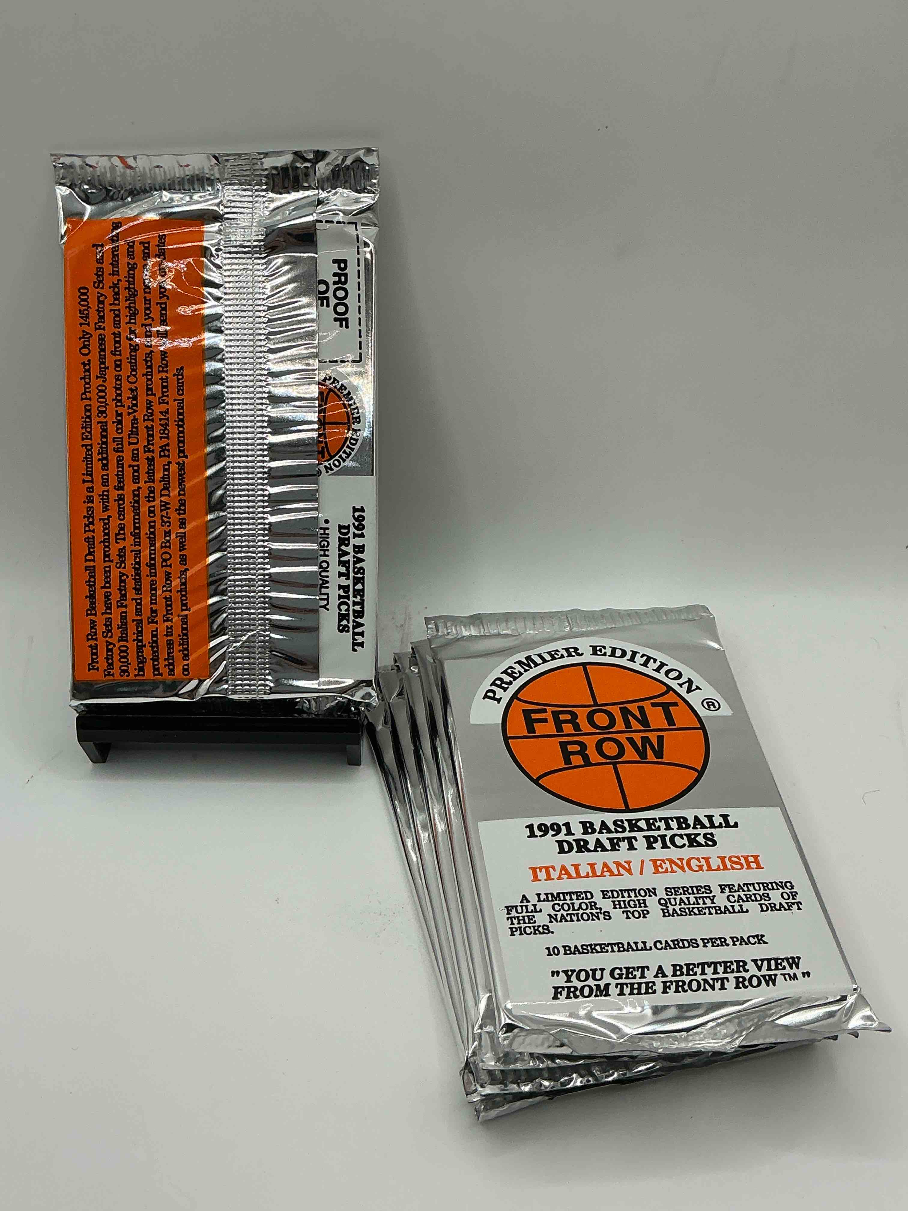 Condition photo showing New/Like New for 1991 throwback rarity! here's something you've probably never seen! 1991 front row college basketball / nba unopened sealed packs, direct from sealed original retail case! includes randomly inserted rare autograph cards! front row was the “original" college jersey card packs back in the day & has long been defunct. these cards are becoming serious collector items due to their scarcity. these things are serious rare! own some great sports card history & something you'll rarely see again!