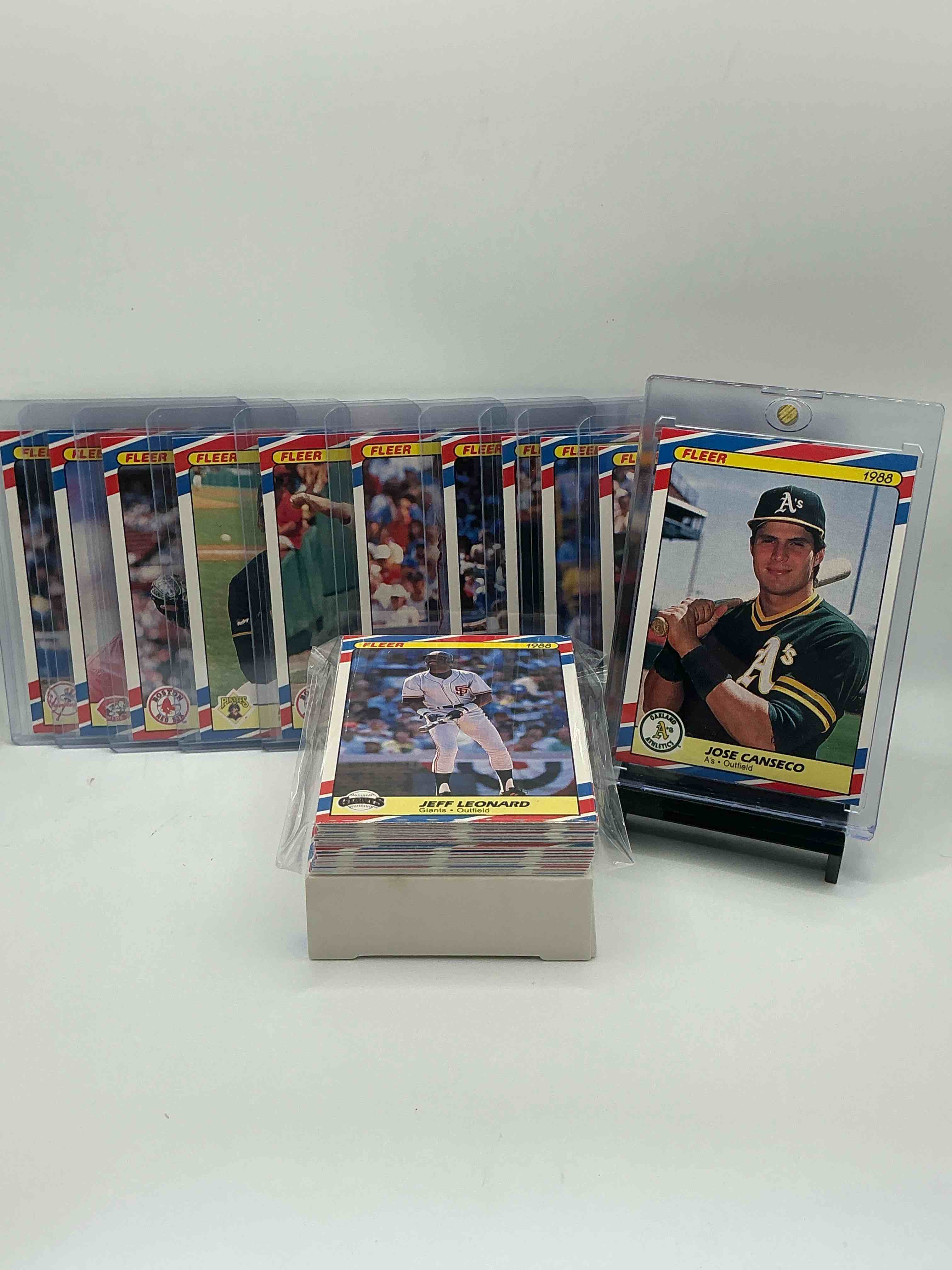 1988 baseball superstars fleer baseball cards! jose canseco, roger clemens, don mattingly, cal ripken jr & more! baseball’s best! 50 card lot, includes commons & legends alike! some of the best to ever do it!