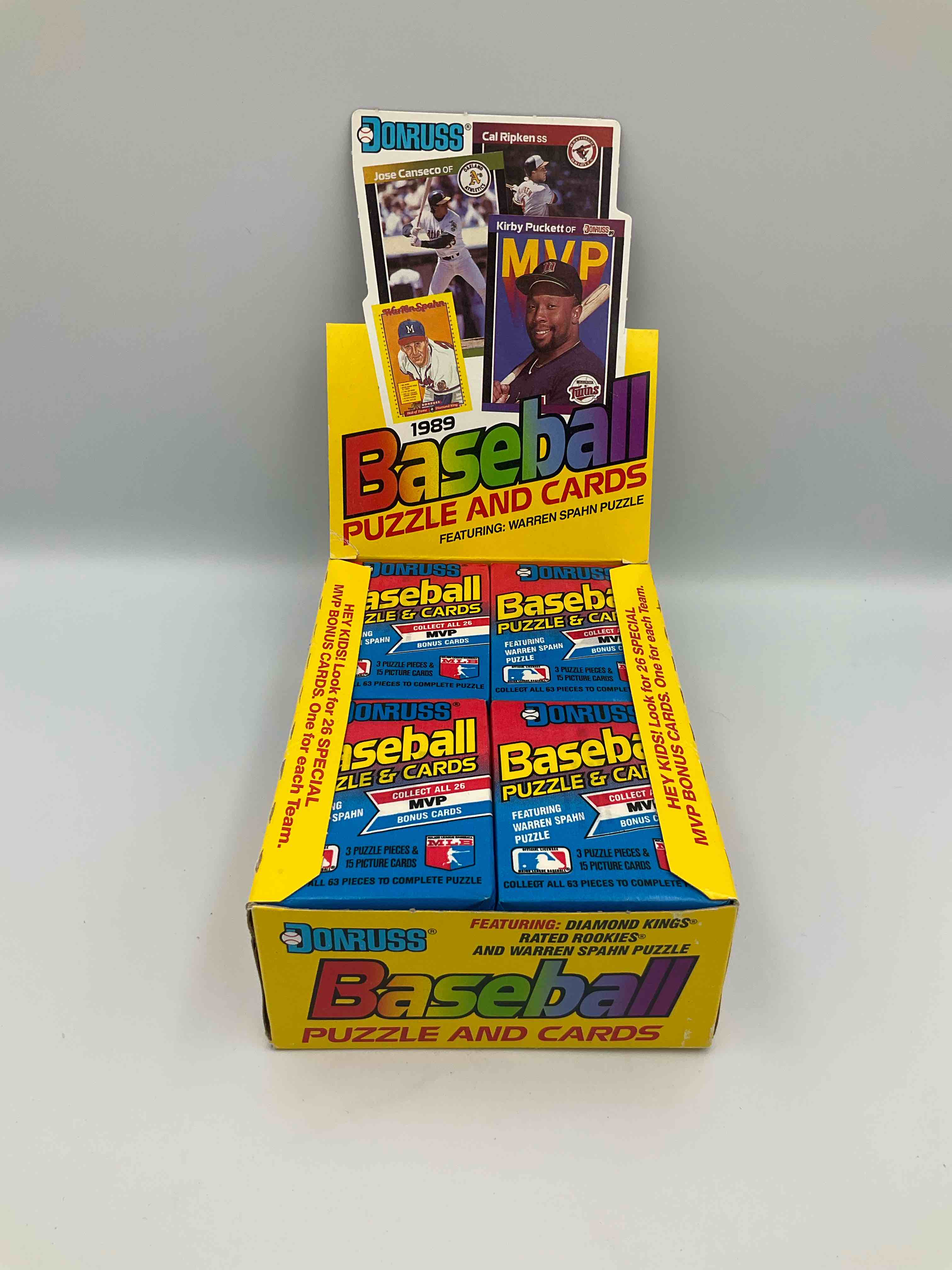 Condition photo showing New/Like New for ken griffey jr & randy johnson rookies!? 1989 donruss baseball unopened sports card wax packs! direct from original retail case! search for valuable ken griffey jr. & randy johnson rookie cards as well as valuable bo jackson