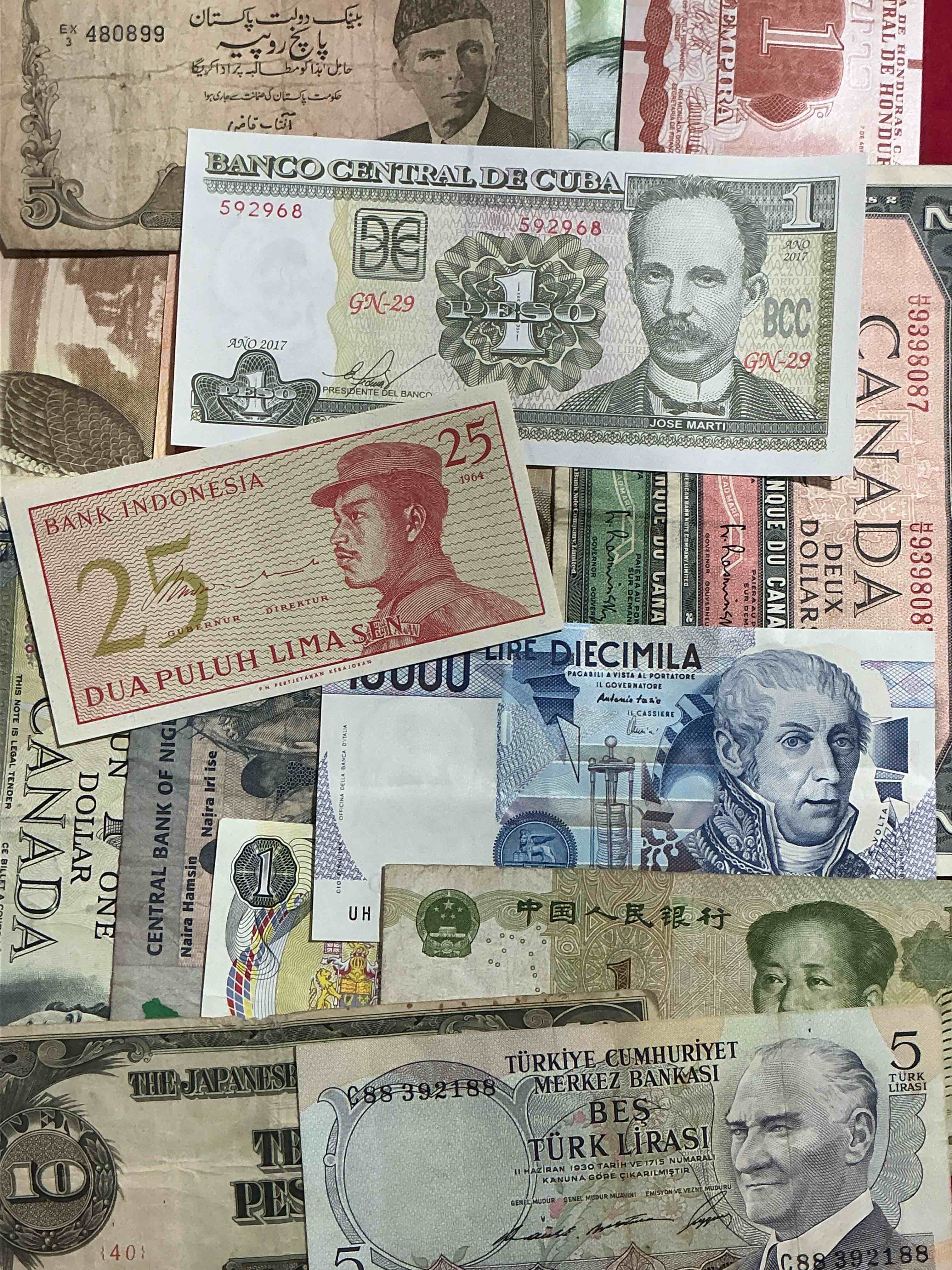modern & antique paper money! vintage & antique! paper money from across the world- all different shapes & sizes from all kinds of crazy places! own currency from the corners of the world! wow!