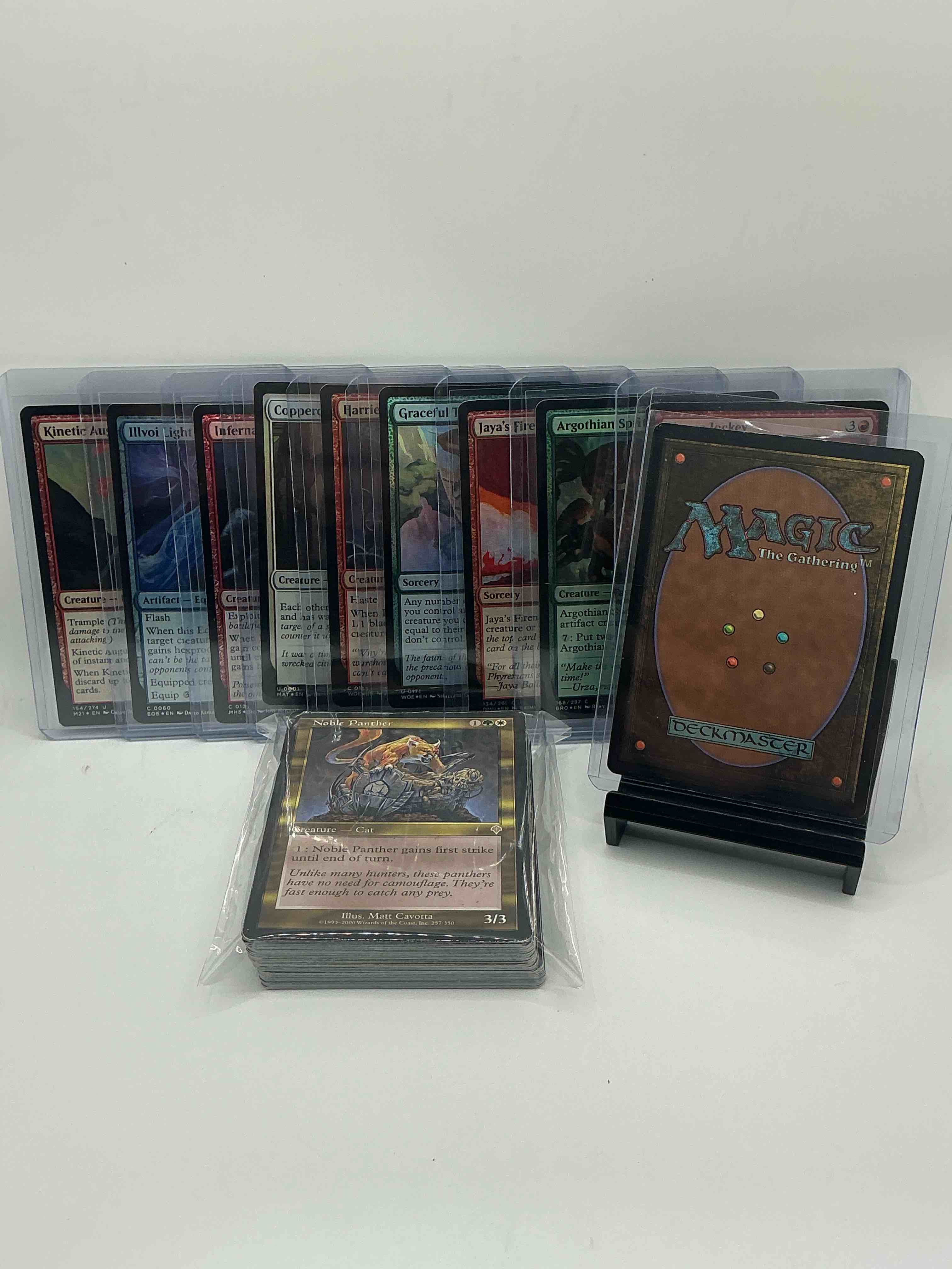 Condition photo showing New/Like New for magic the gathering 50 card lot! lot includes 10 rare or holo foil cards! all cards in excellent shape condition! a great way to join the mtg craze!