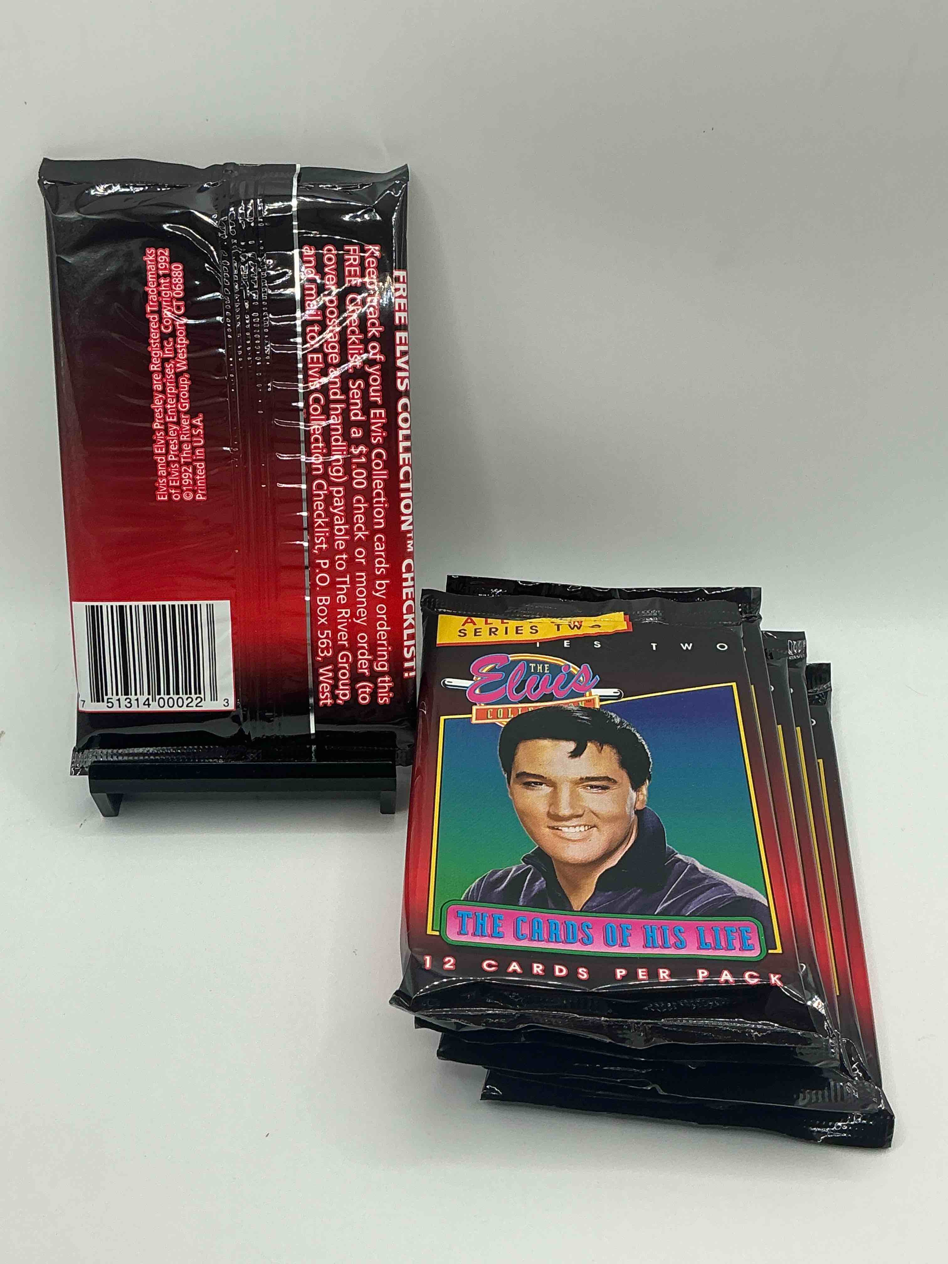 Condition photo showing New/Like New for 1992 the elvis collection “the cards of his life” series ii card packs! 12 cards in every one of these incredible packs! collect all of elvis presley’s best moments from his life all included in these packs! wow!