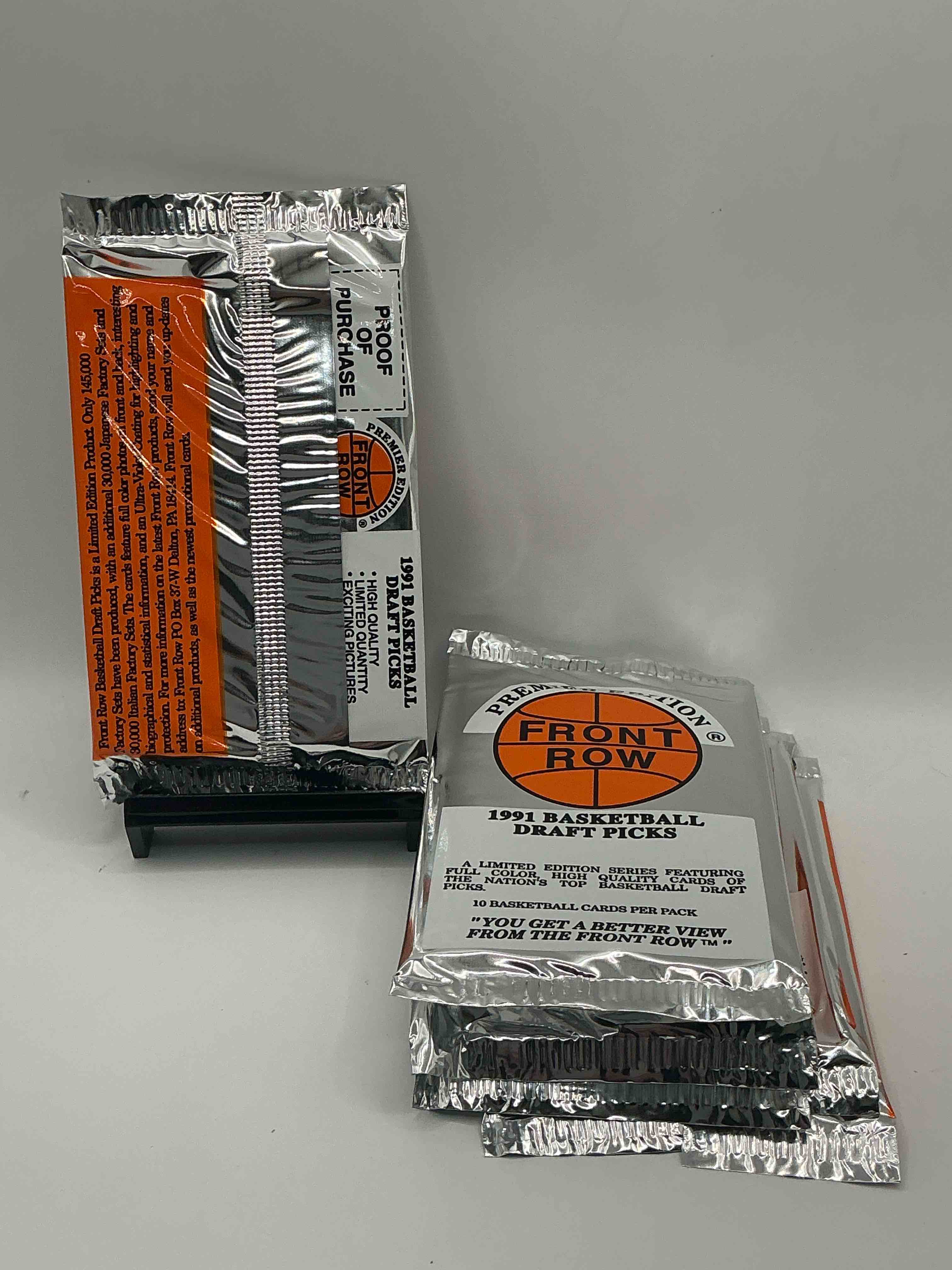 Condition photo showing New/Like New for 1991 throwback rarity! here's something you've probably never seen! 1991 front row college basketball / nba unopened sealed packs, direct from sealed original retail case! includes randomly inserted rare autograph cards! front row was the “original" college jersey card packs back in the day & has long been defunct. these cards are becoming serious collector items due to their scarcity. these things are serious rare! own some great sports card history & something you'll rarely see again!
