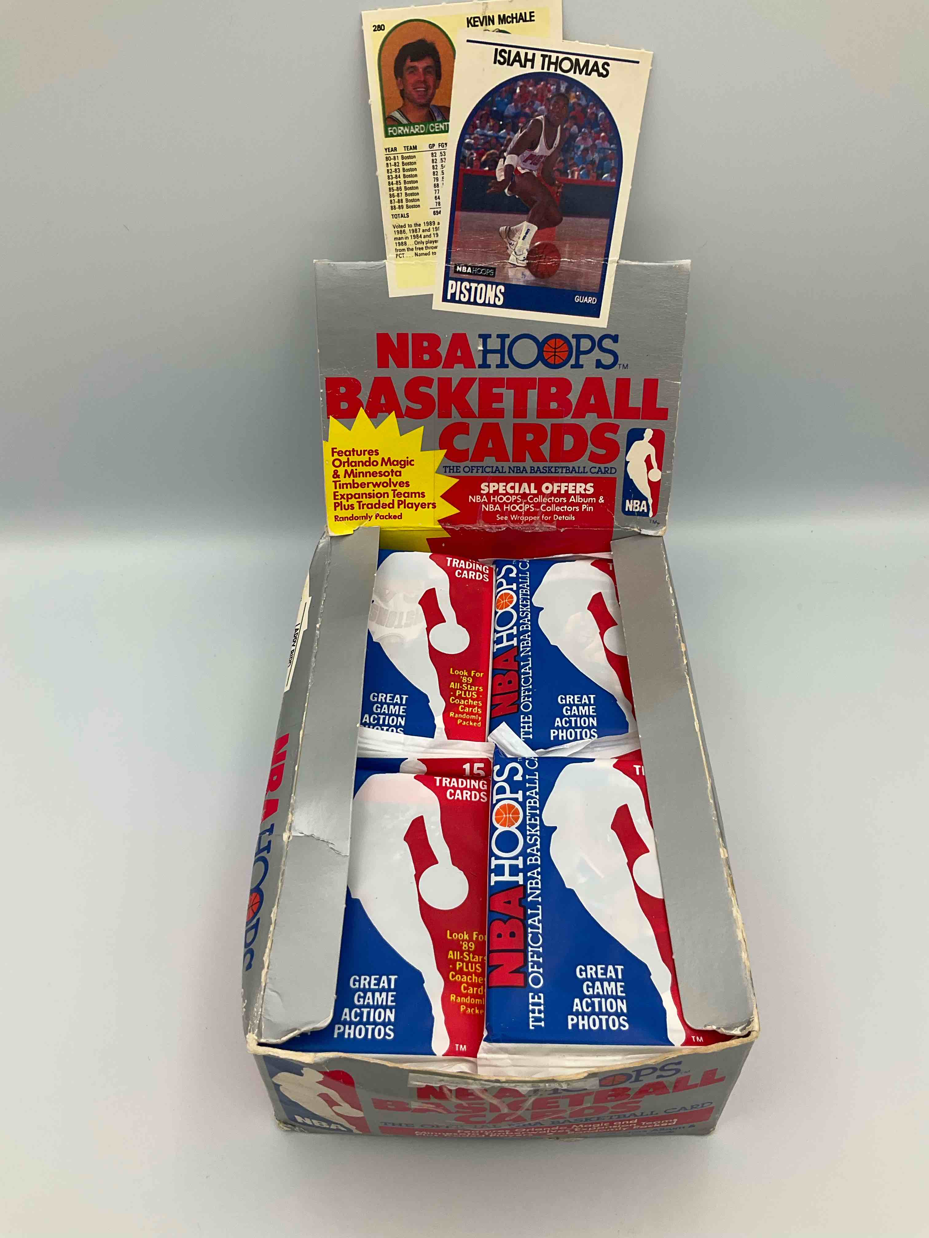 Condition photo showing New/Like New for 1989 wow valuable michael jordan?! getting very rare! 1989/90 nba hoops sealed pack, direct from original retail case! search for valuable michael jordan #200 (psa 10 value approx $200) & david robinson's only true rookie card #138 (psa 10 value $300) this year also has many other iconic cards from magic johnson, larry bird & too many others to list 1989 nba hoops has exploded in the collector market as it's the first year of nba hoops production, & only one of two sets produced in 1989 don't miss out, getting very rare!